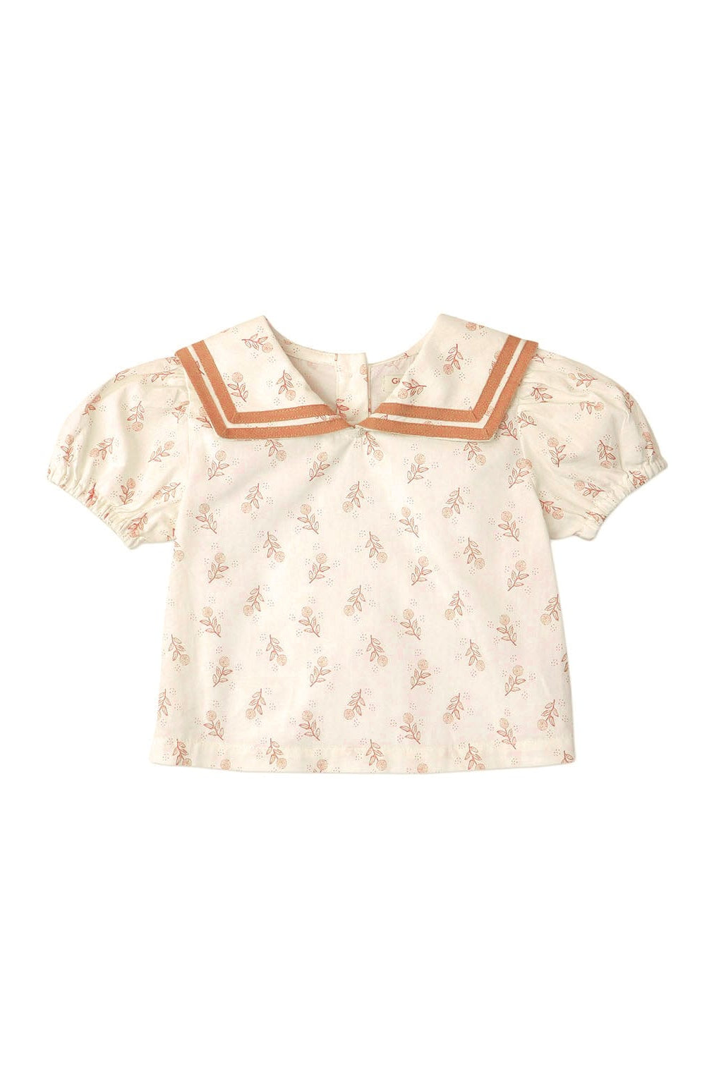 جينجرسنابس بلوزة منقوشة بف بياقة مخططة بناتي رضع أوف وايت