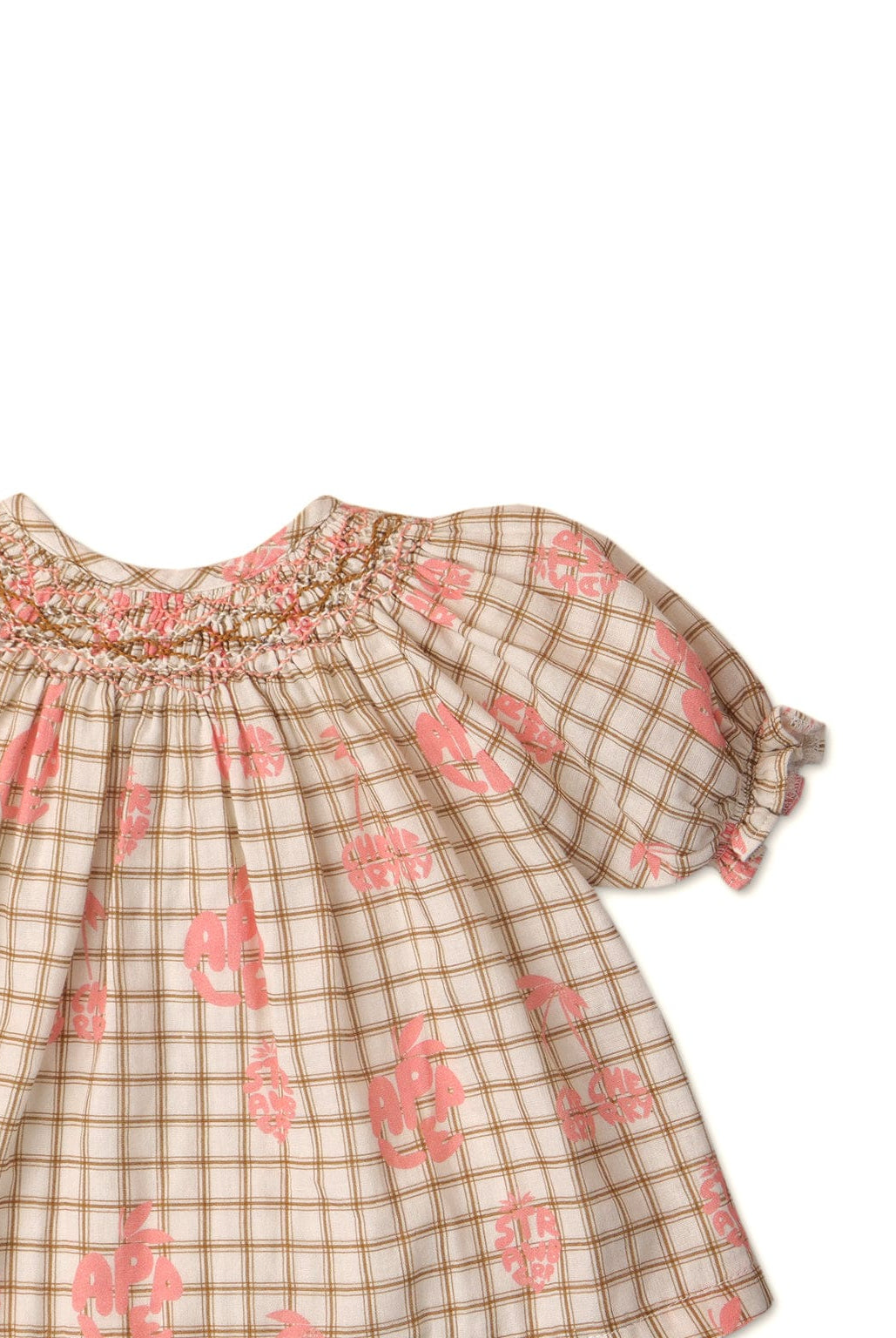 جينجرسنابس بلوزة مربعات موردة نص كم بف بيبي بناتي متعدد الألوان