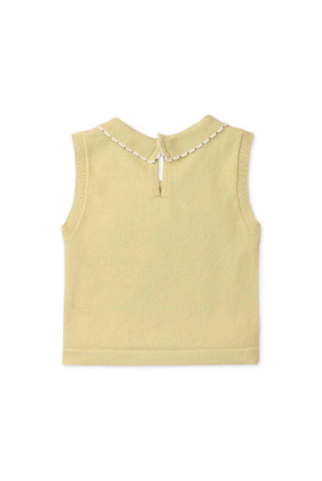 جينجرسنابس بلوزة بيبي بنات سادة مضلعة كت بياقة مكشكشة أصفر