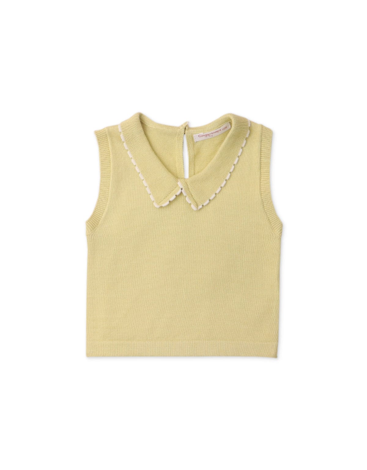 جينجرسنابس بلوزة بيبي بنات سادة مضلعة كت بياقة مكشكشة أصفر