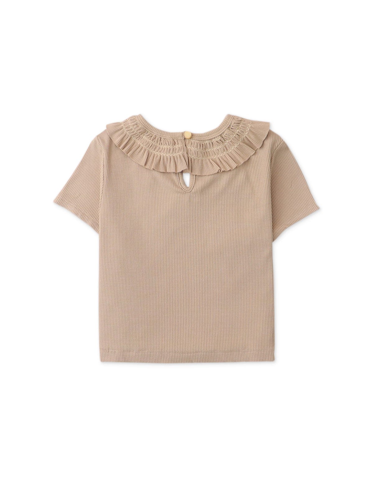 جينجرسنابس بلوزة بيبي بنات سادة نص كم مكشكشة بيج