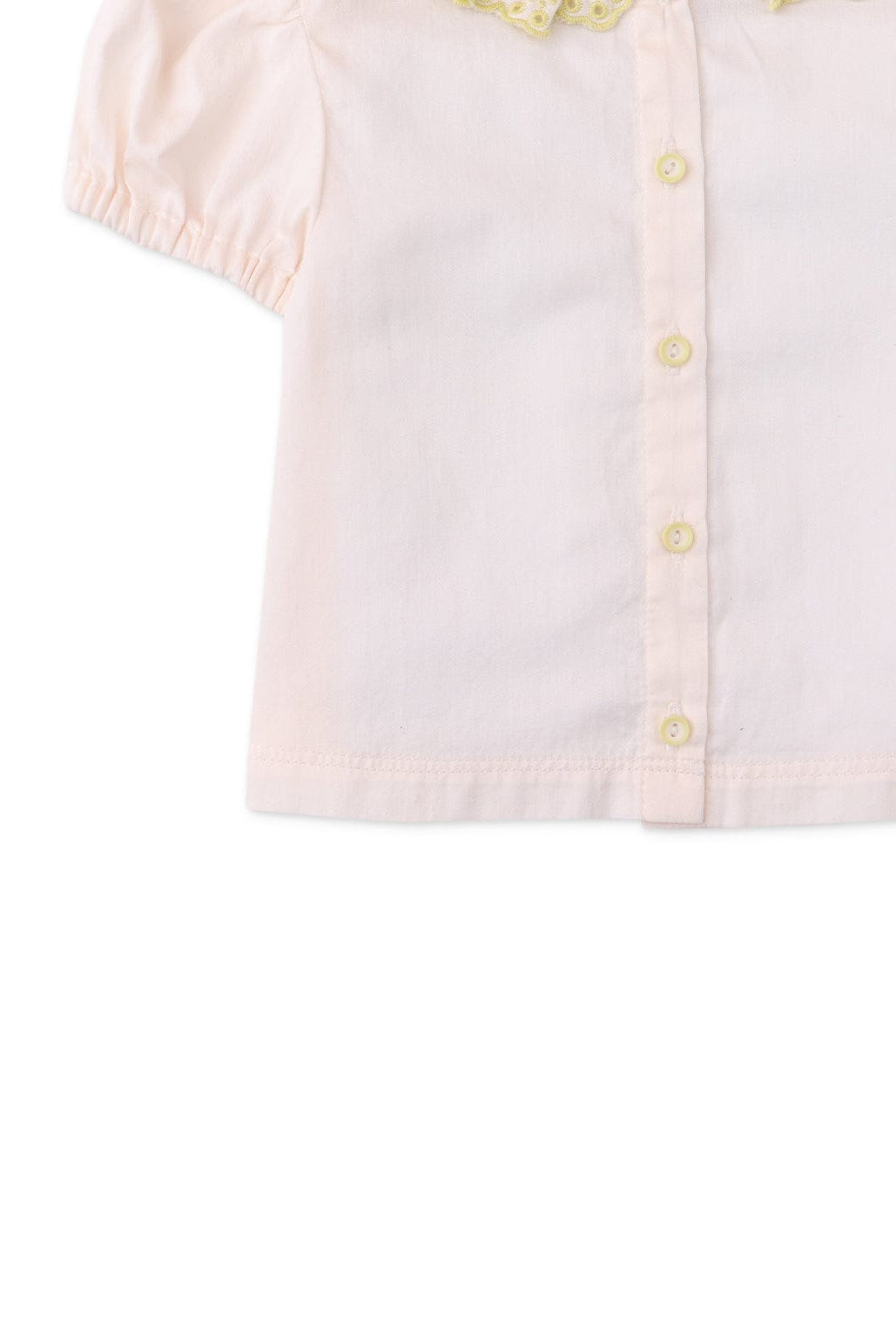 جينجرسنابس بلوزة سادة بأزرار أمامية نص كم بف بيبي بناتي أوف وايت