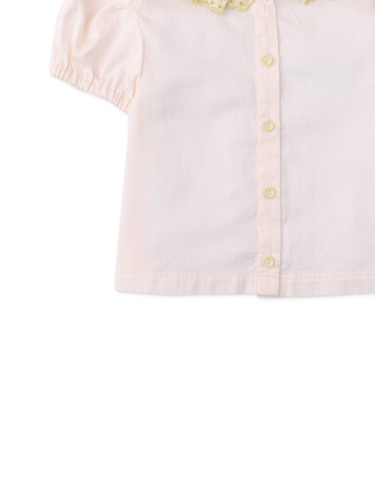 جينجرسنابس بلوزة سادة بأزرار أمامية نص كم بف بيبي بناتي أوف وايت