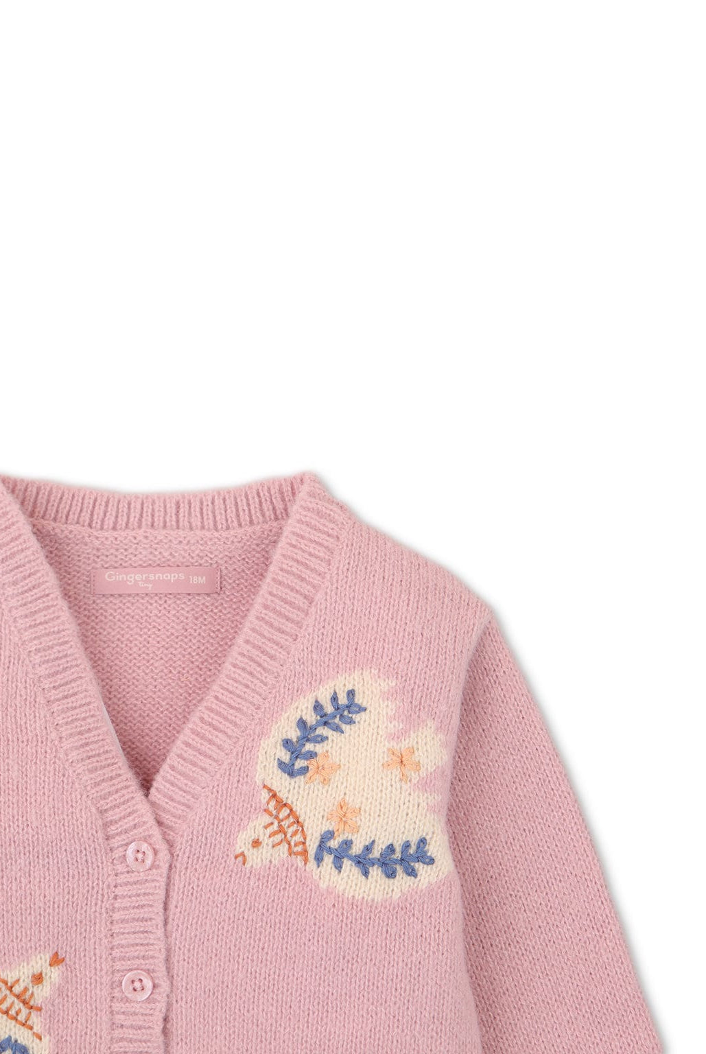 جينجرسنابس بلوفر بناتي بنقشة حمامة وردي