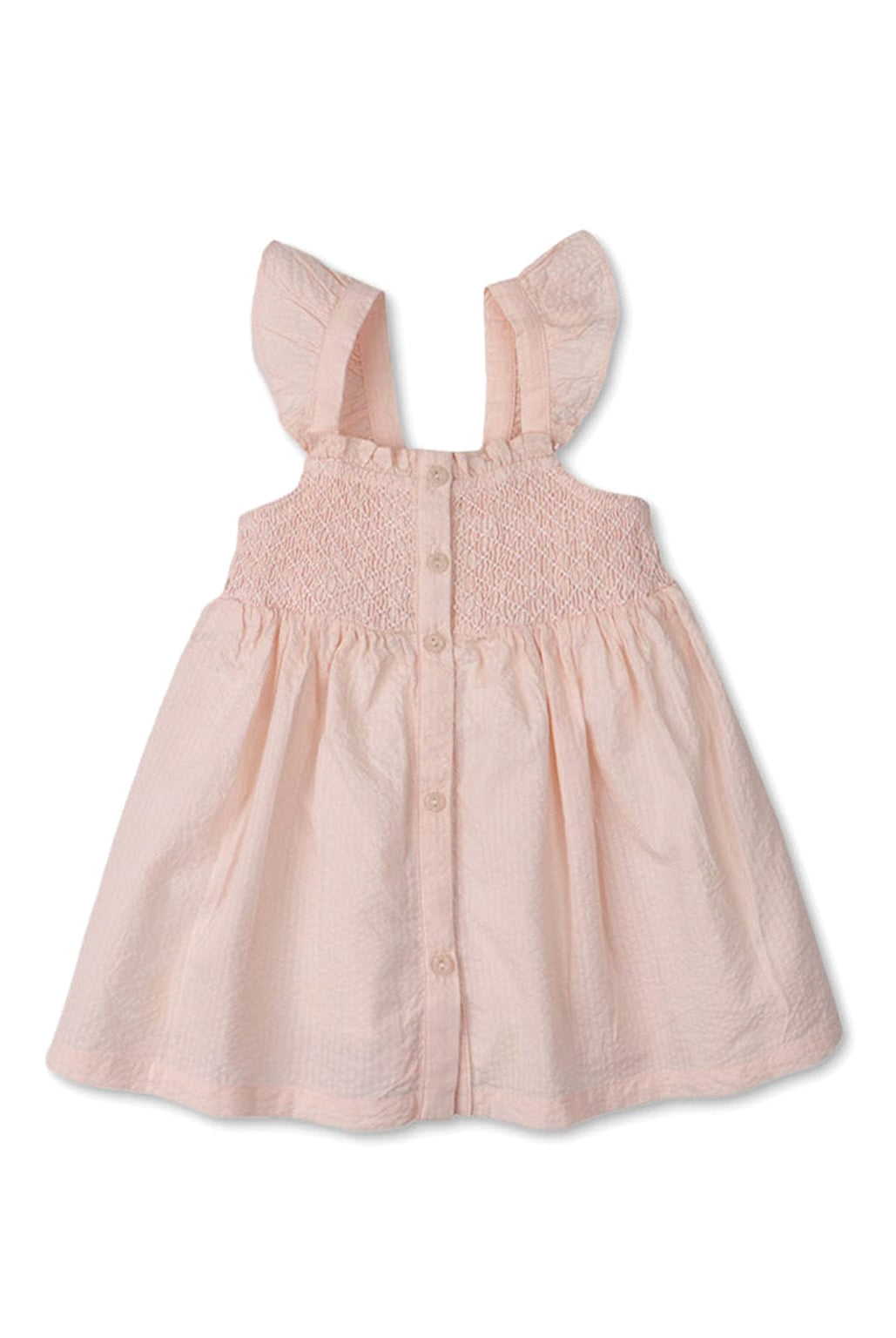 جينجرسنابس فستان بناتي رضع سادة مضلع من محيط الصدر وردي