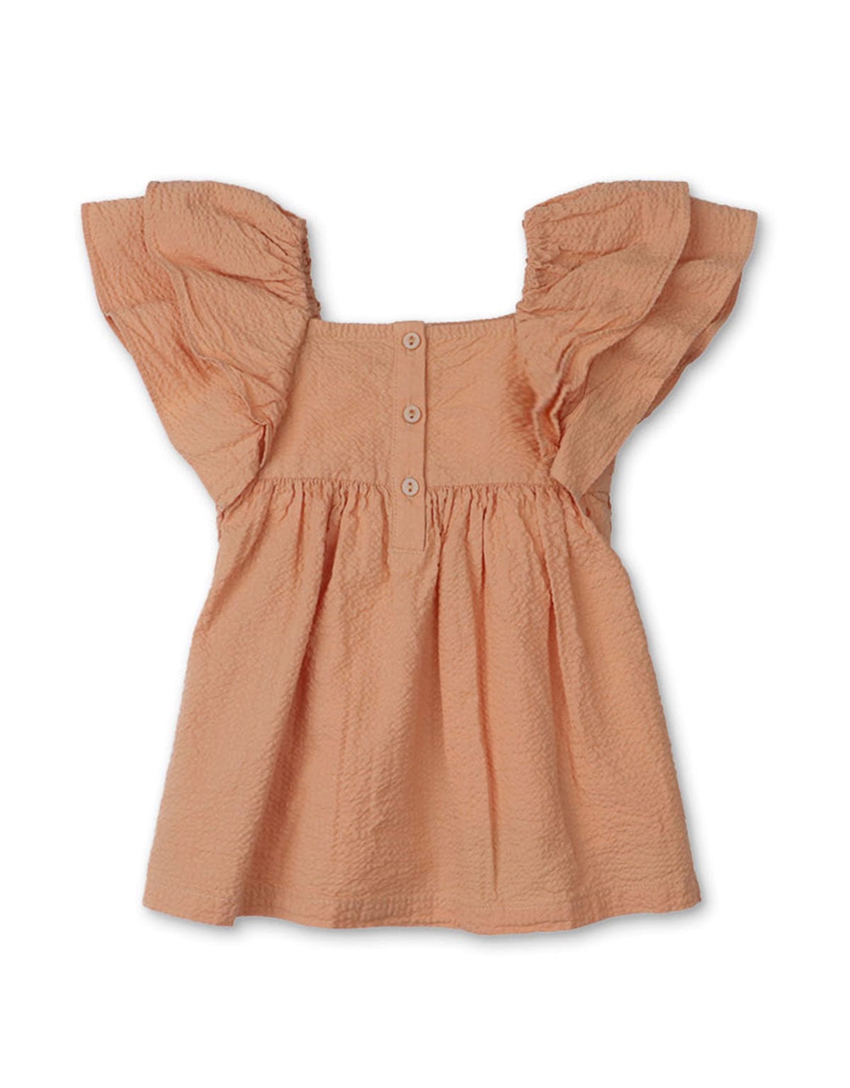 جينجرسنابس فستان بناتي رضع سادة مكشكش من محيط الصدر بني