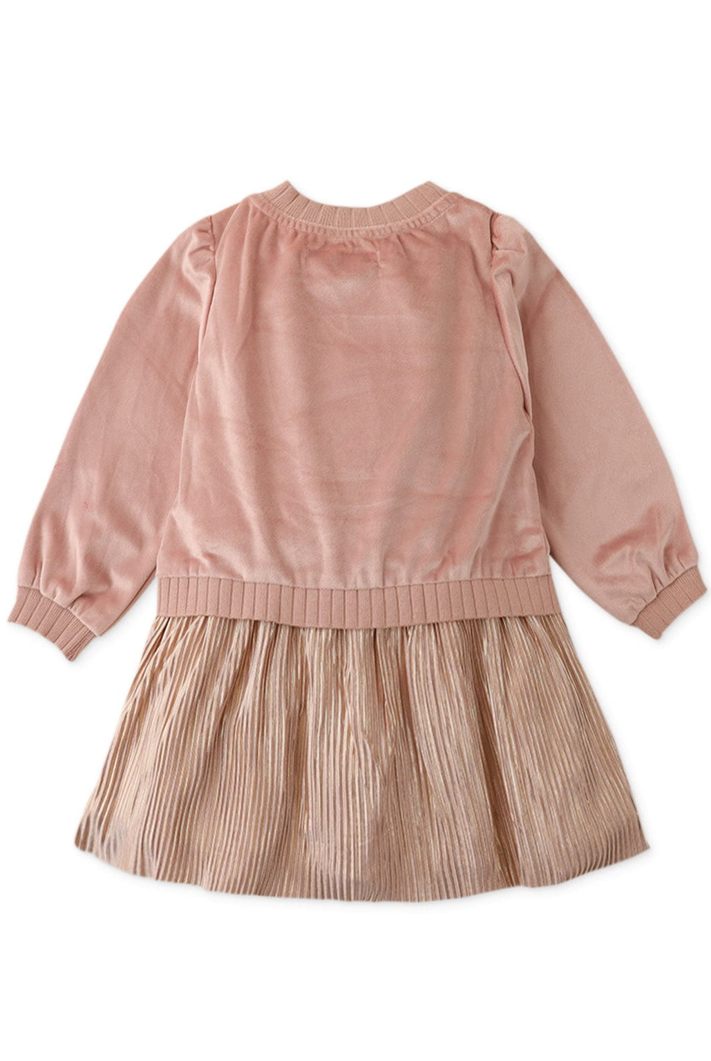 جينجرسنابس فستان بناتي رضع سادة مكشكش من الاسفل وردي