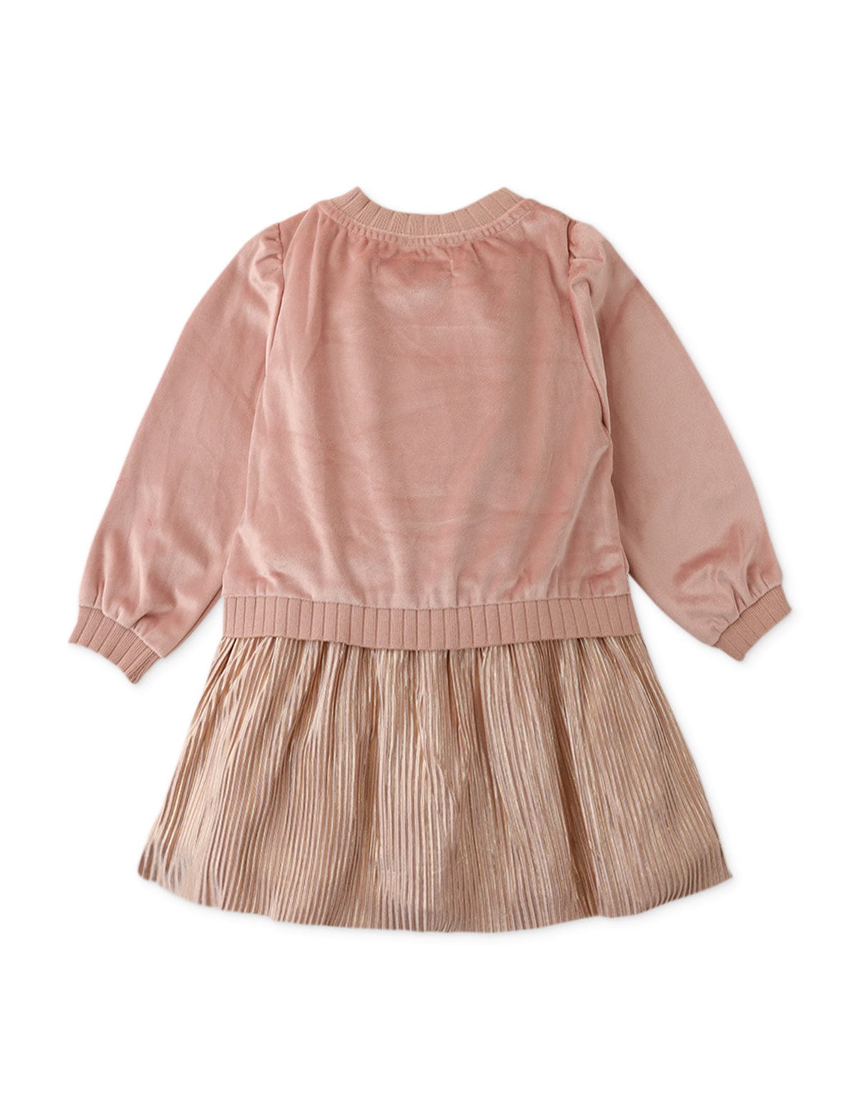 جينجرسنابس فستان بناتي رضع سادة مكشكش من الاسفل وردي