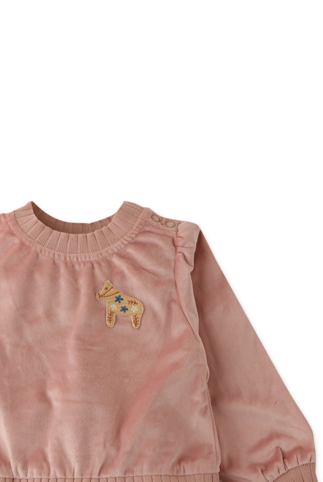 جينجرسنابس فستان بناتي رضع سادة مكشكش من الاسفل وردي