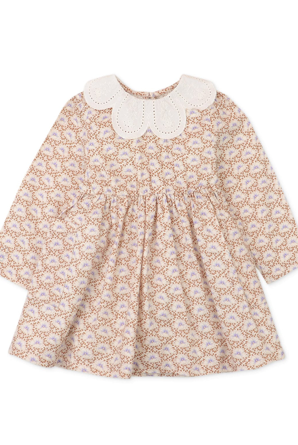 جينجرسنابس فستان بناتي رضع منقوش قصير كم طويل متعدد الألوان