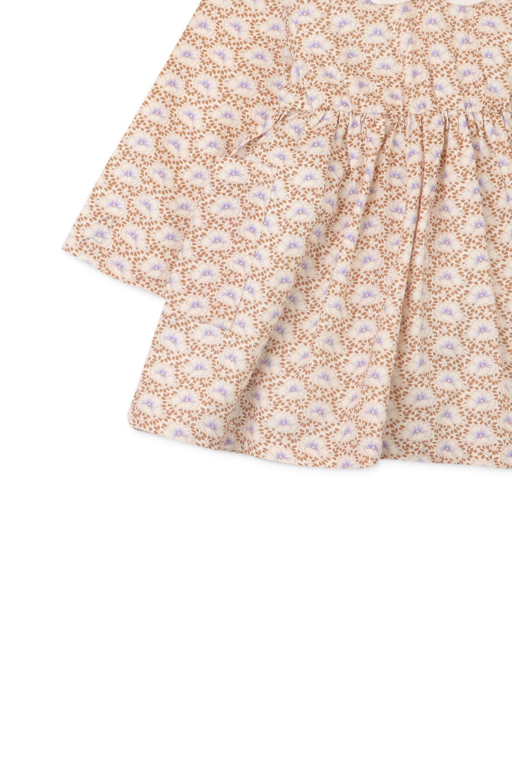 جينجرسنابس فستان بناتي رضع منقوش قصير كم طويل متعدد الألوان