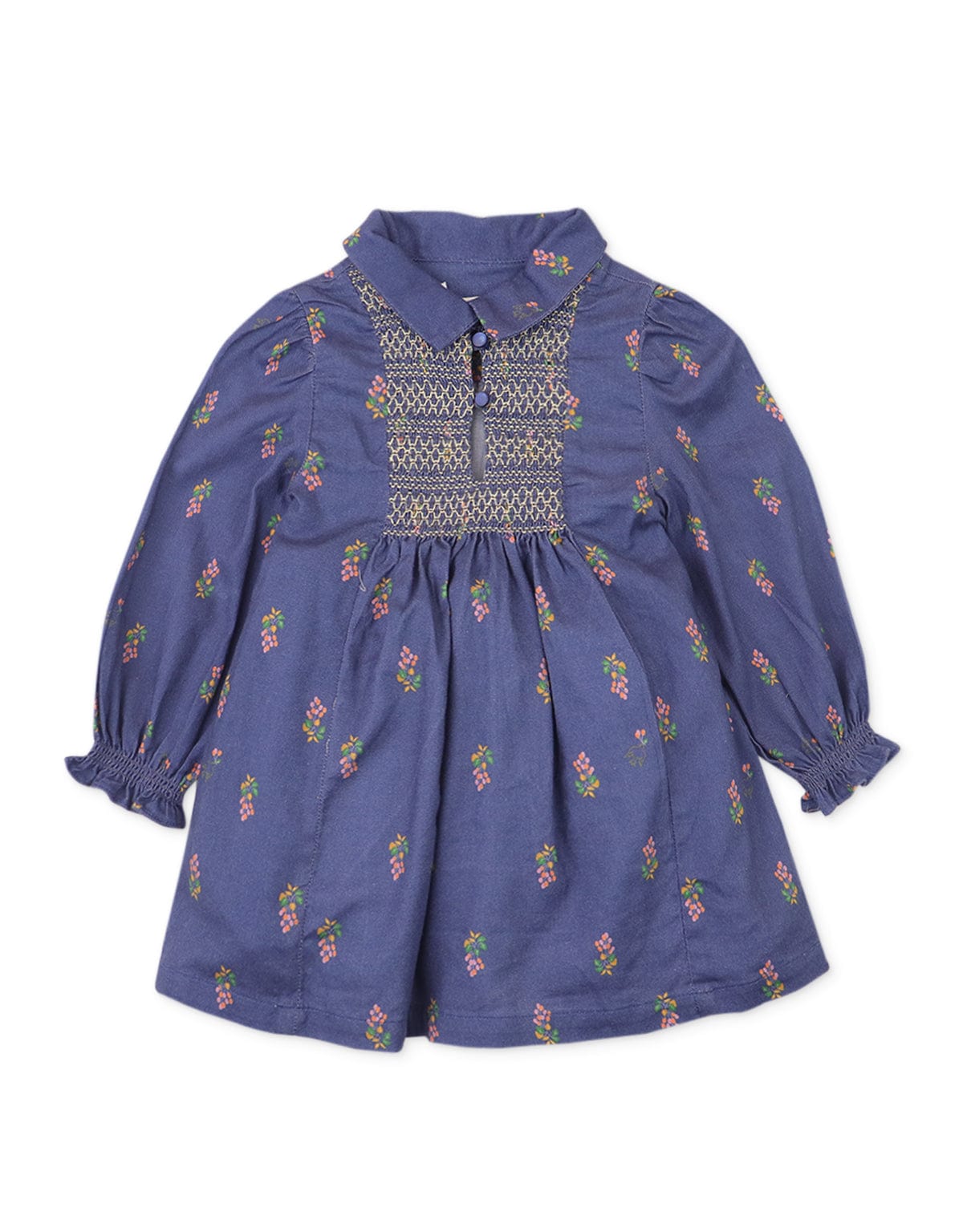 جينجرسنابس فستان بناتي رضع بازرار في محيط الصدر مع نقشة متعدد الألوان