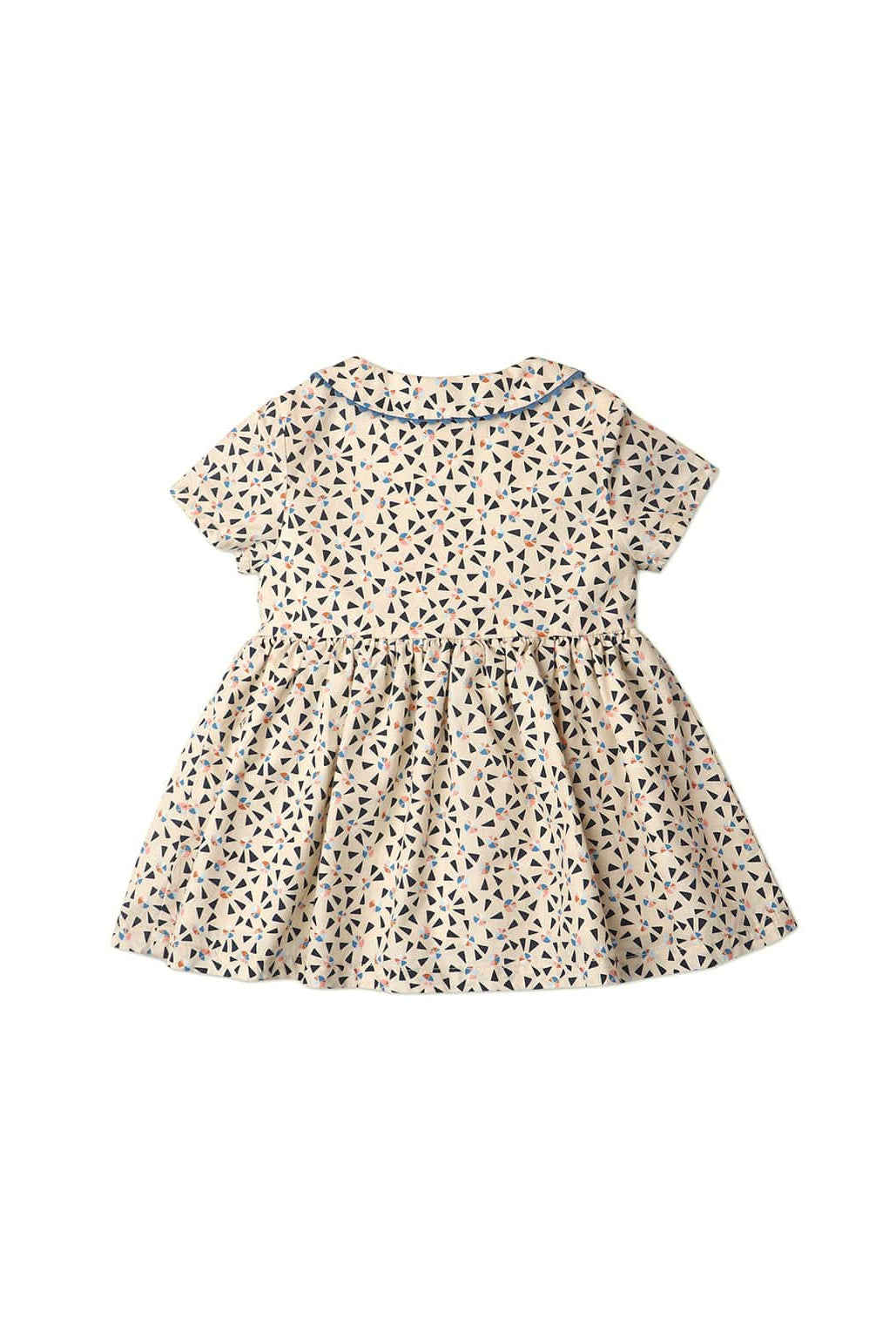 جينجرسنابس فستان منقوش بناتي رضع نص كم بف بأزرار أمامية متعدد الألوان