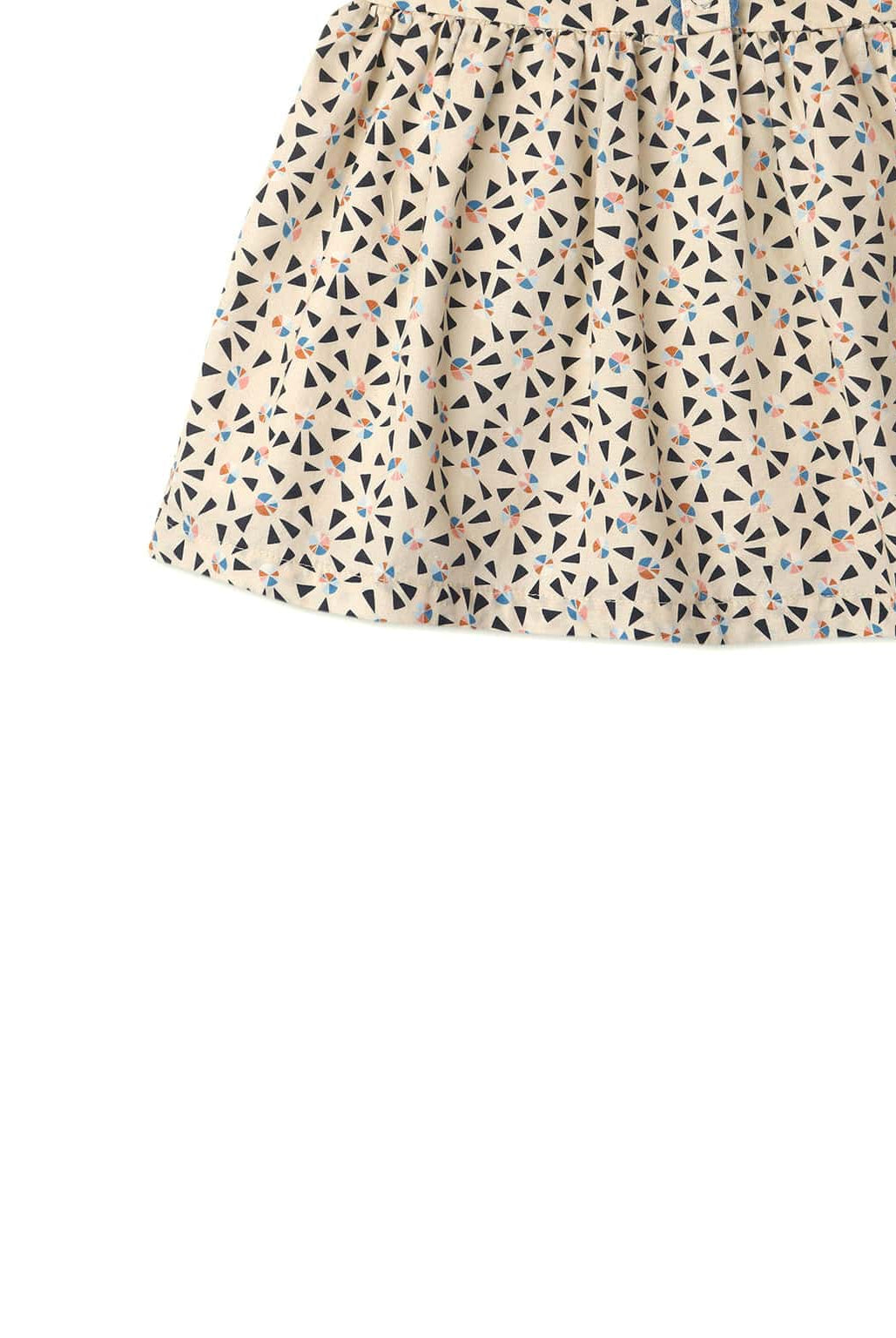 جينجرسنابس فستان منقوش بناتي رضع نص كم بف بأزرار أمامية متعدد الألوان