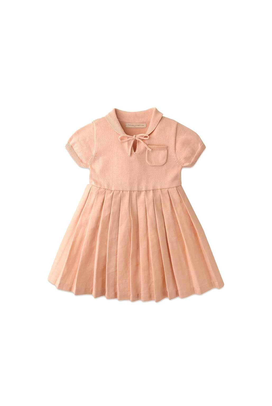 جينجرسنابس فستان بناتي رضع كلوش بكسرات نص كم بف خوخي