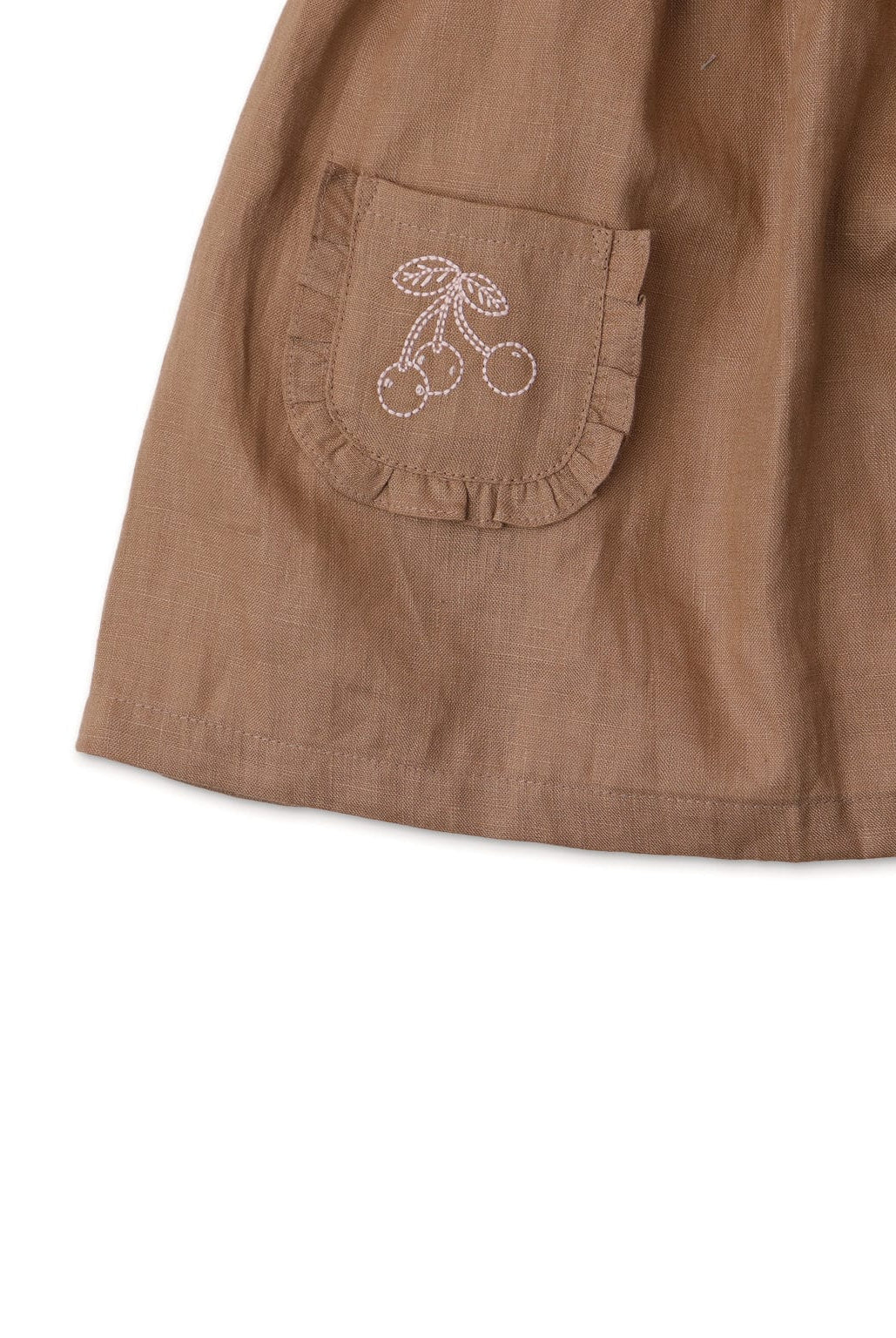 جينجرسنابس فستان بيبي بناتي حمالات بجيوب أمامية بني