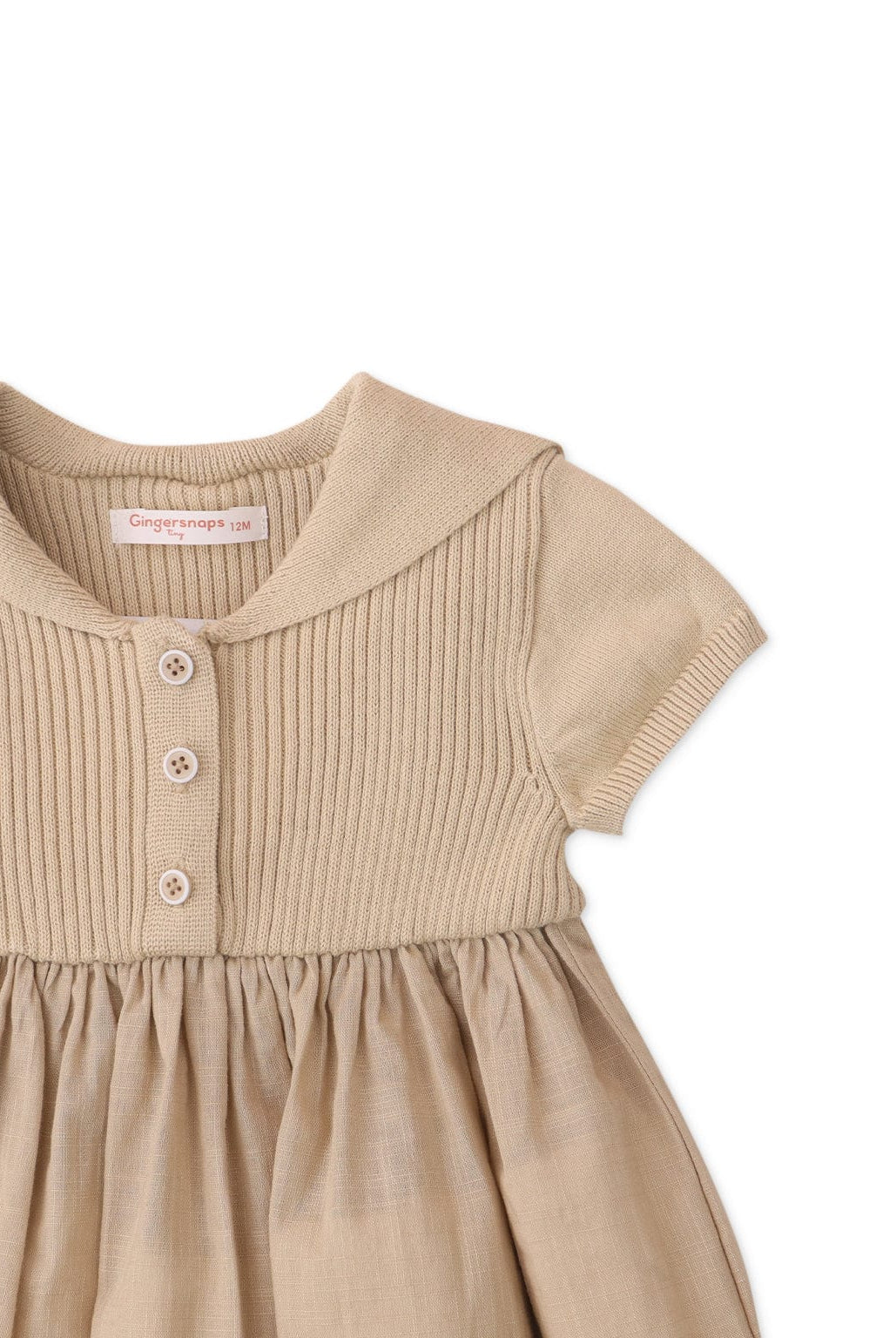 جينجرسنابس فستان بيبي بنات للأطفال منفوش نص كم بيج