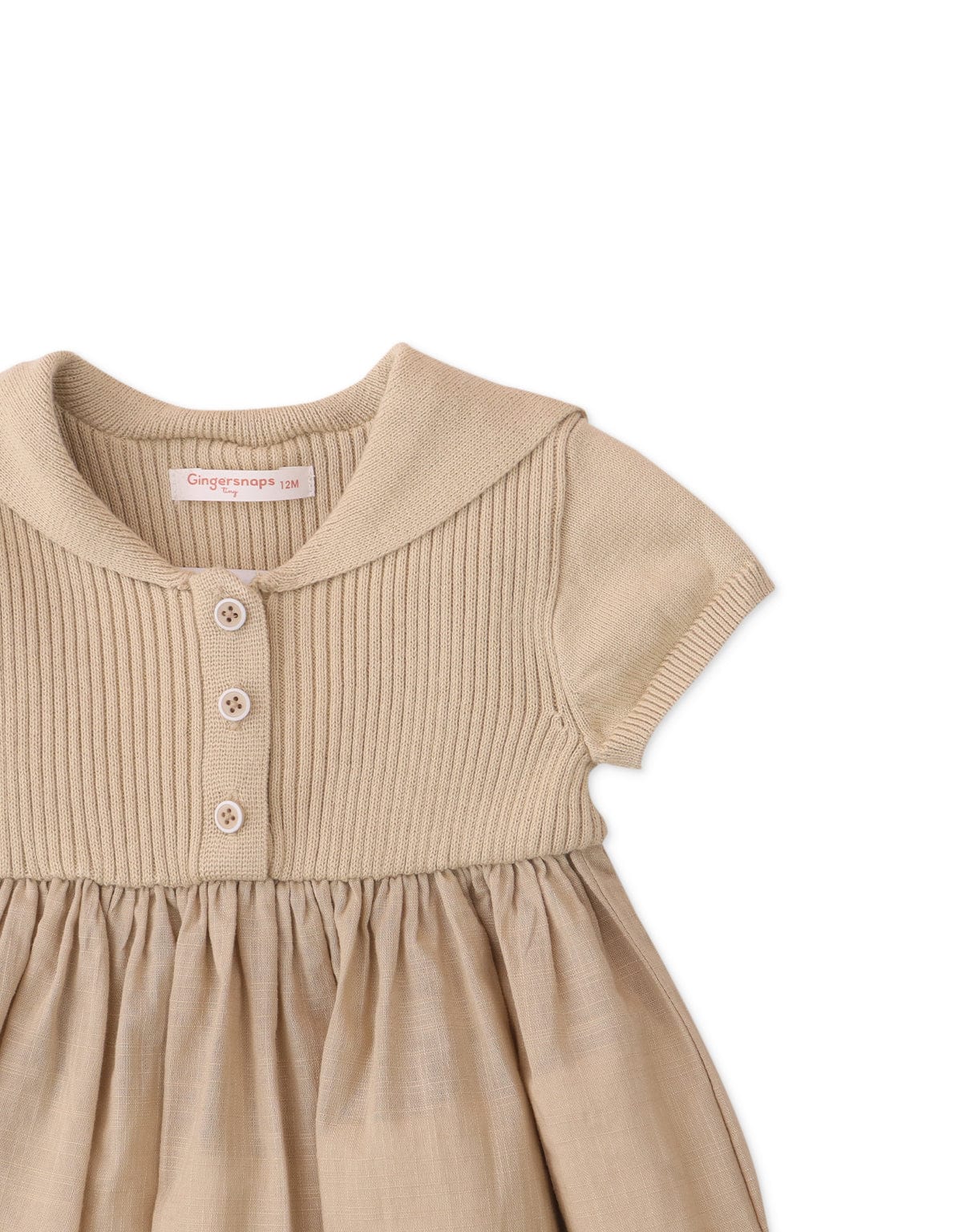 جينجرسنابس فستان بيبي بنات للأطفال منفوش نص كم بيج