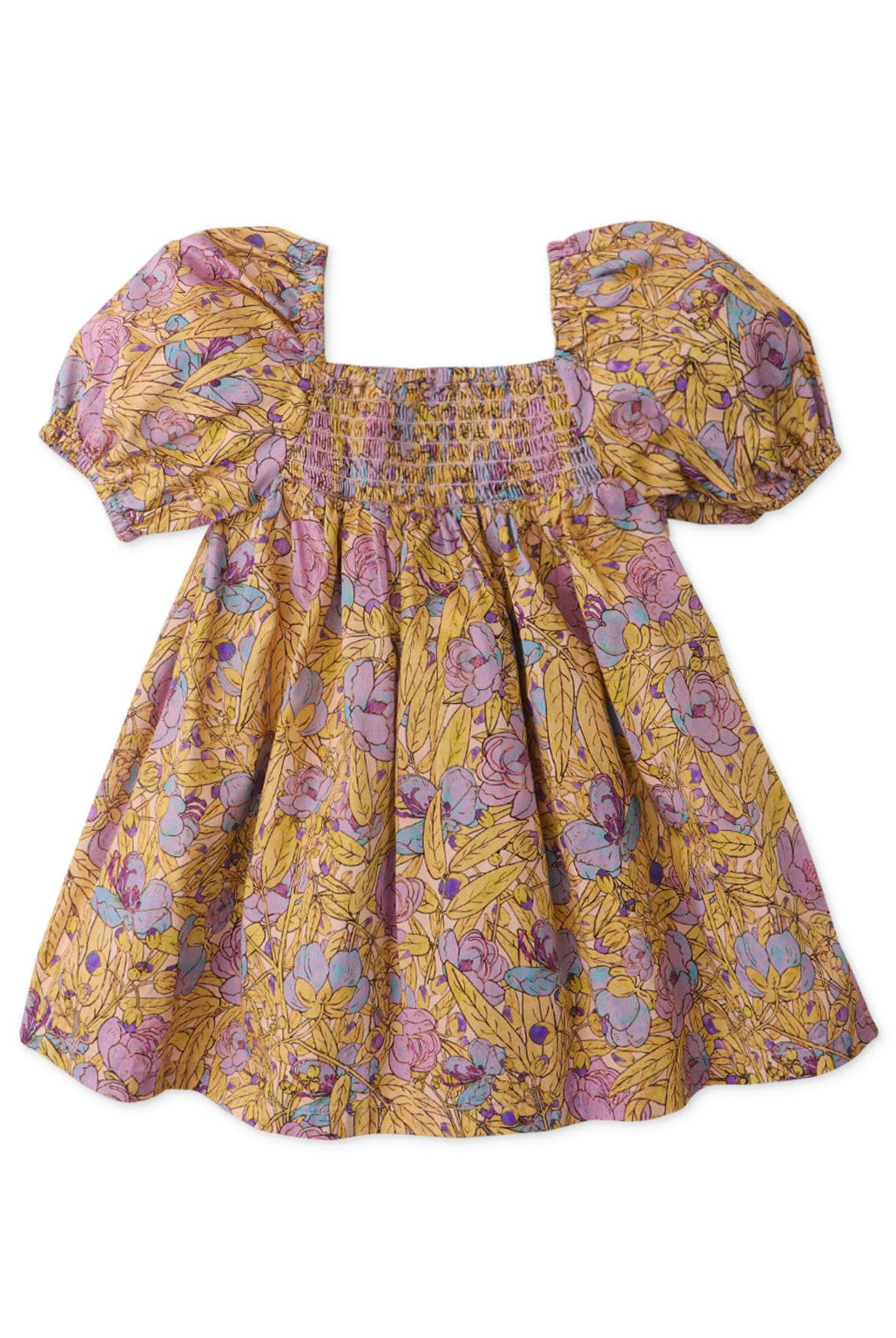 جينجرسنابس فستان بيبي بناتي منسوج منقوش نص كم بف متعدد الألوان