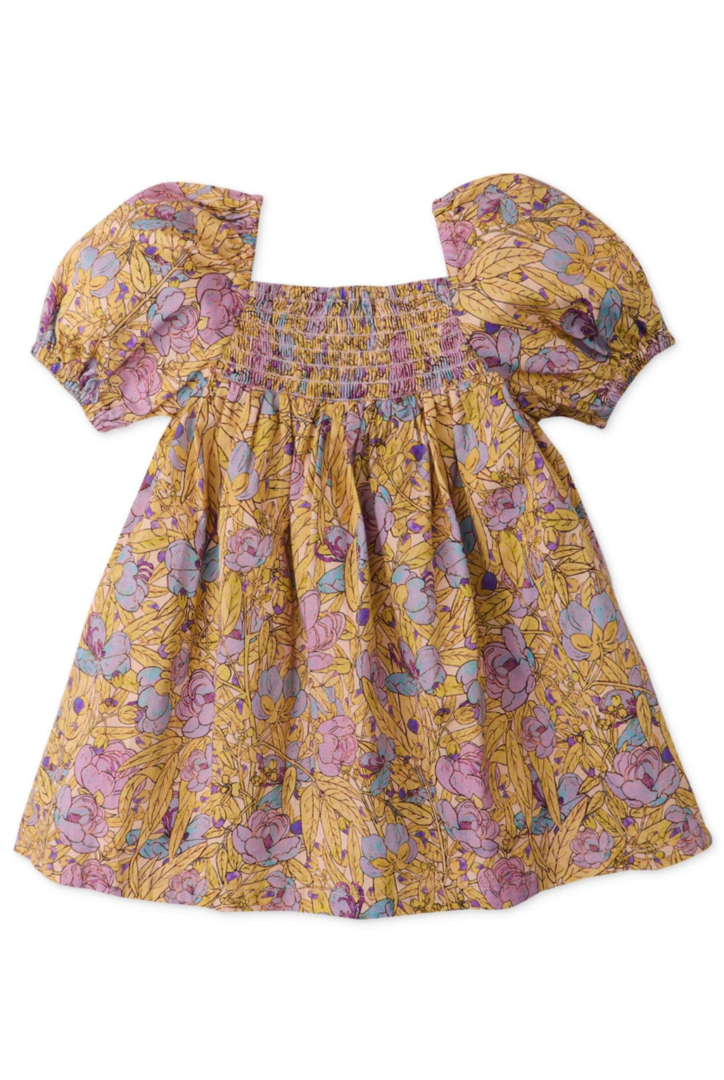 جينجرسنابس فستان بيبي بناتي منسوج منقوش نص كم بف متعدد الألوان