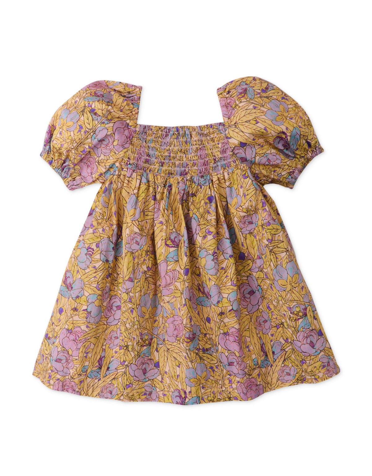 جينجرسنابس فستان بيبي بناتي منسوج منقوش نص كم بف متعدد الألوان