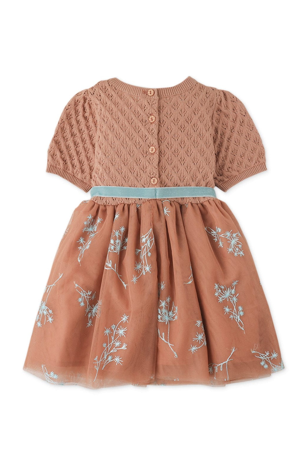 جينجرسنابس فستان بناتي رضع مشجر من الأسفل بني