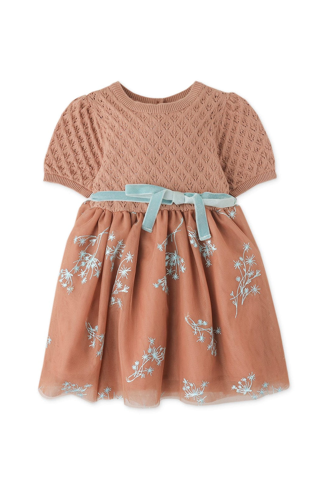 جينجرسنابس فستان بناتي رضع مشجر من الأسفل بني