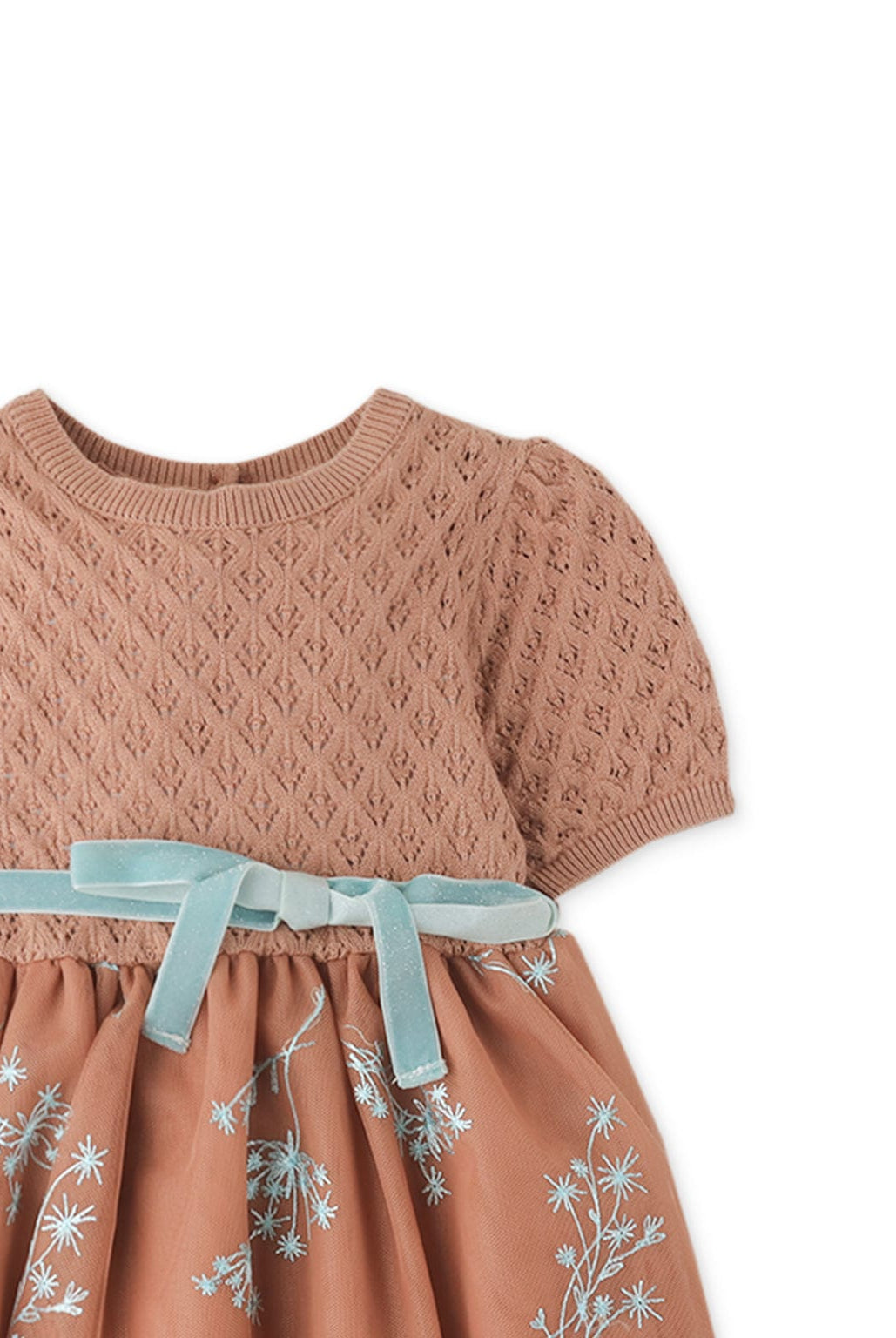 جينجرسنابس فستان بناتي رضع مشجر من الأسفل بني