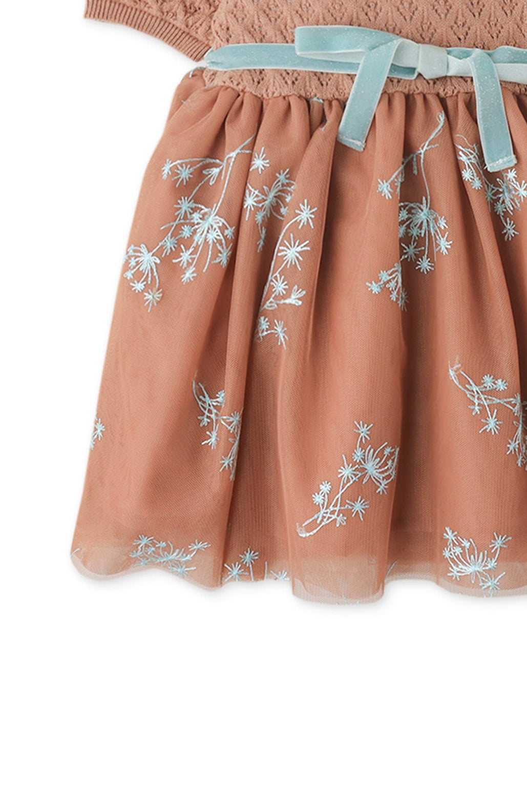 جينجرسنابس فستان بناتي رضع مشجر من الأسفل بني