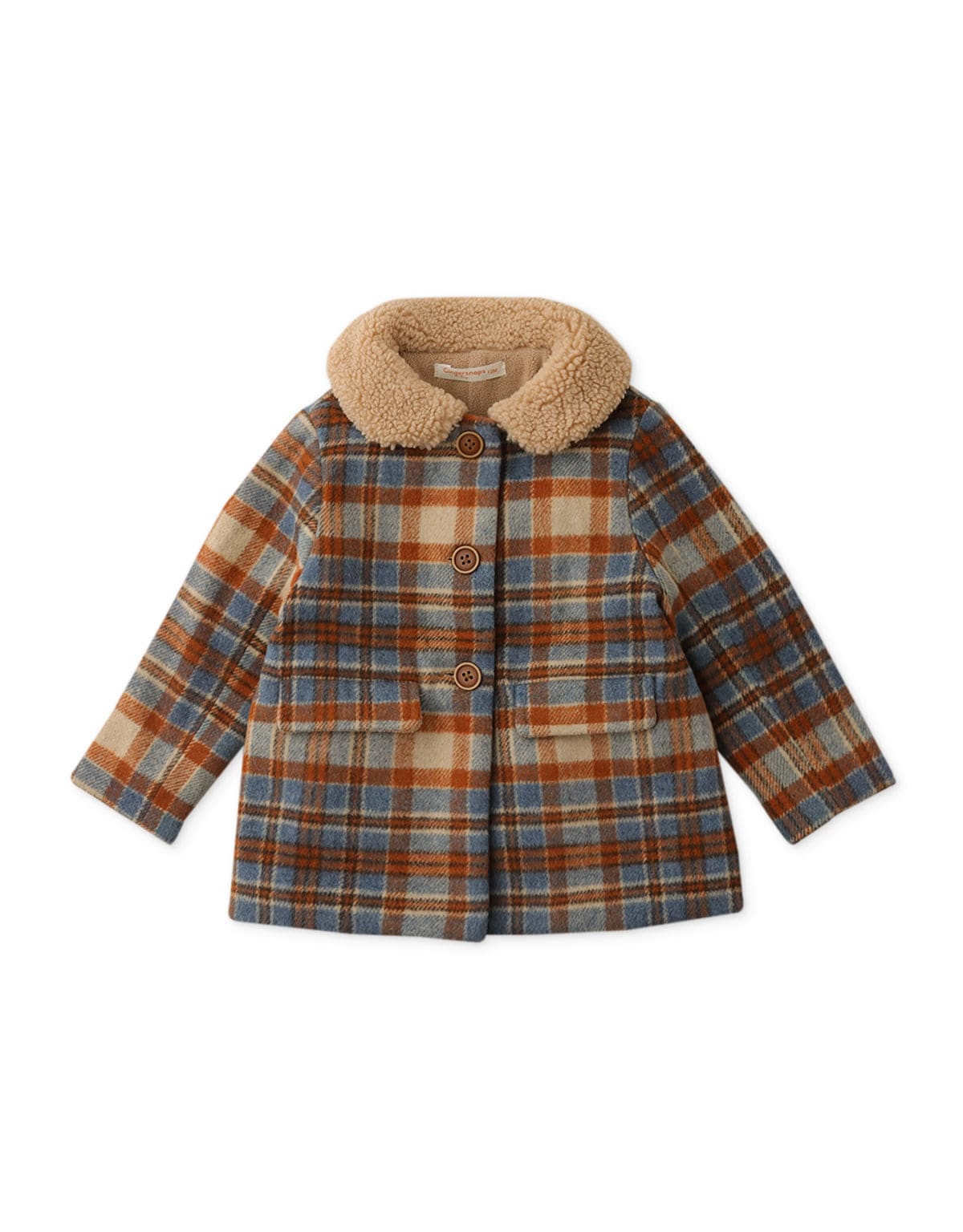 جينجرسنابس جاكت بناتي رضع بياقة فرو وجيوب جانبية متعدد الألوان