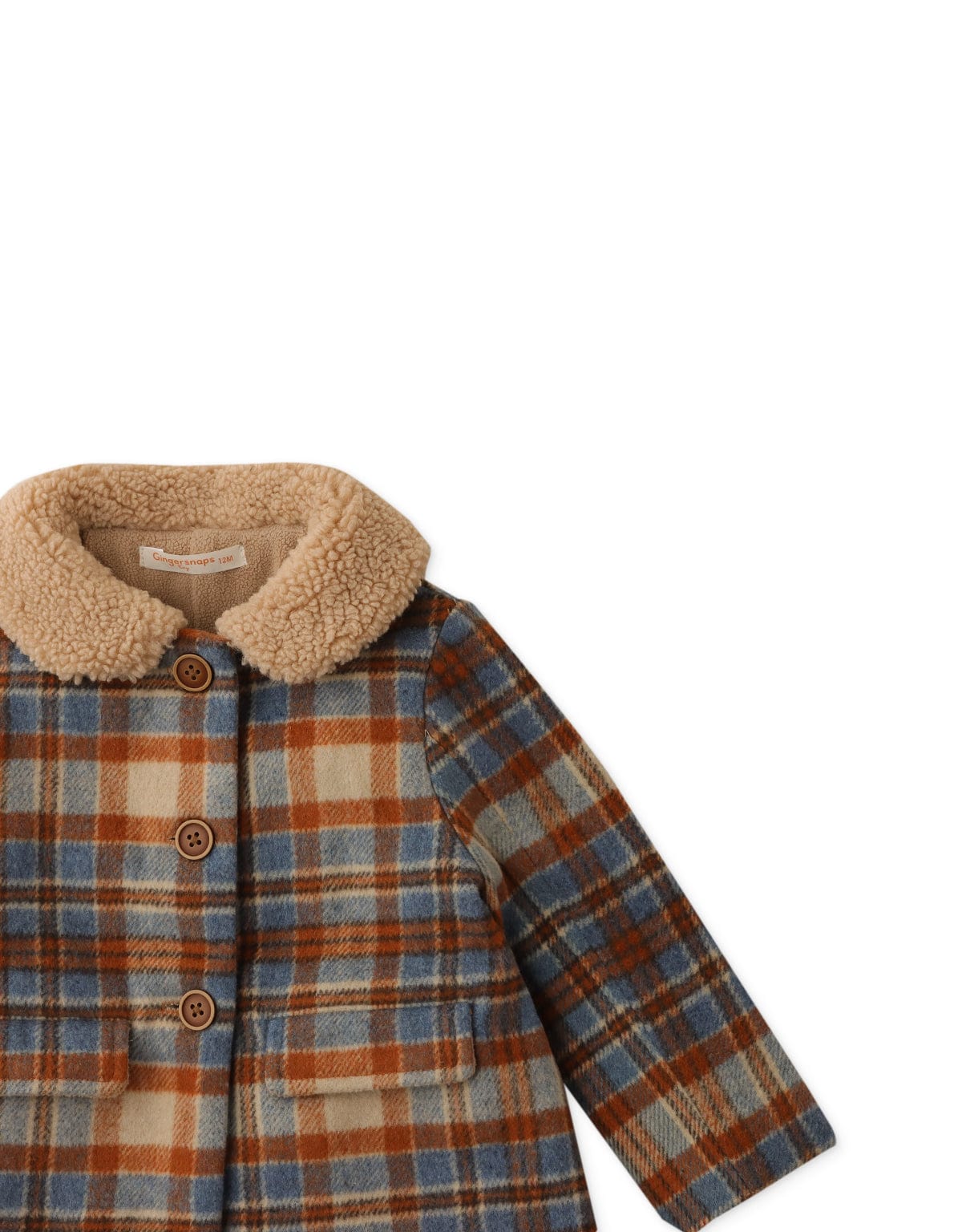 جينجرسنابس جاكت بناتي رضع بياقة فرو وجيوب جانبية متعدد الألوان