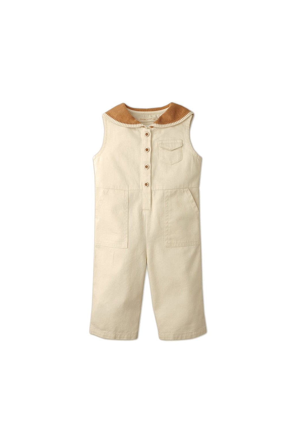 جينجرسنابس جمبسوت سادة بجيب أمامي كت بأزرار أمامية بناتي رضع أوف وايت