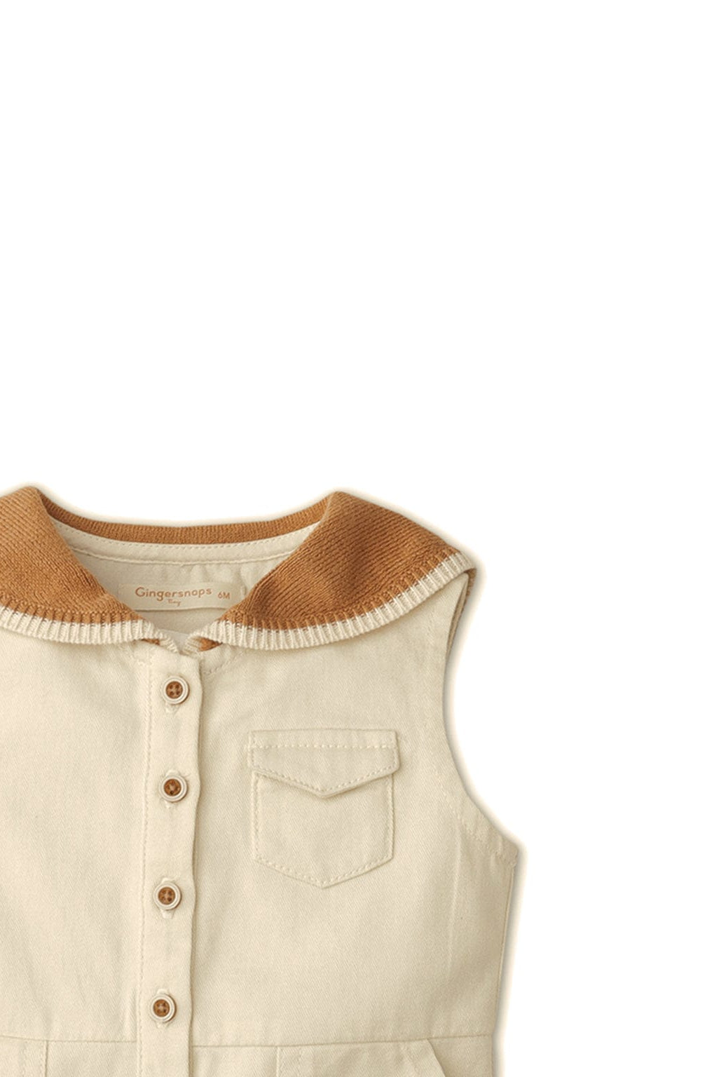 جينجرسنابس جمبسوت سادة بجيب أمامي كت بأزرار أمامية بناتي رضع أوف وايت