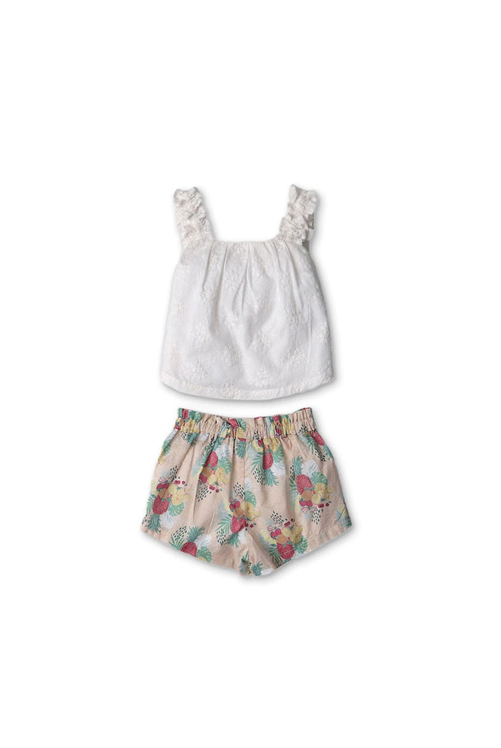 جينجرسنابس طقم شورت بناتي رضع منقوش برباط عالخصر متعدد الألوان