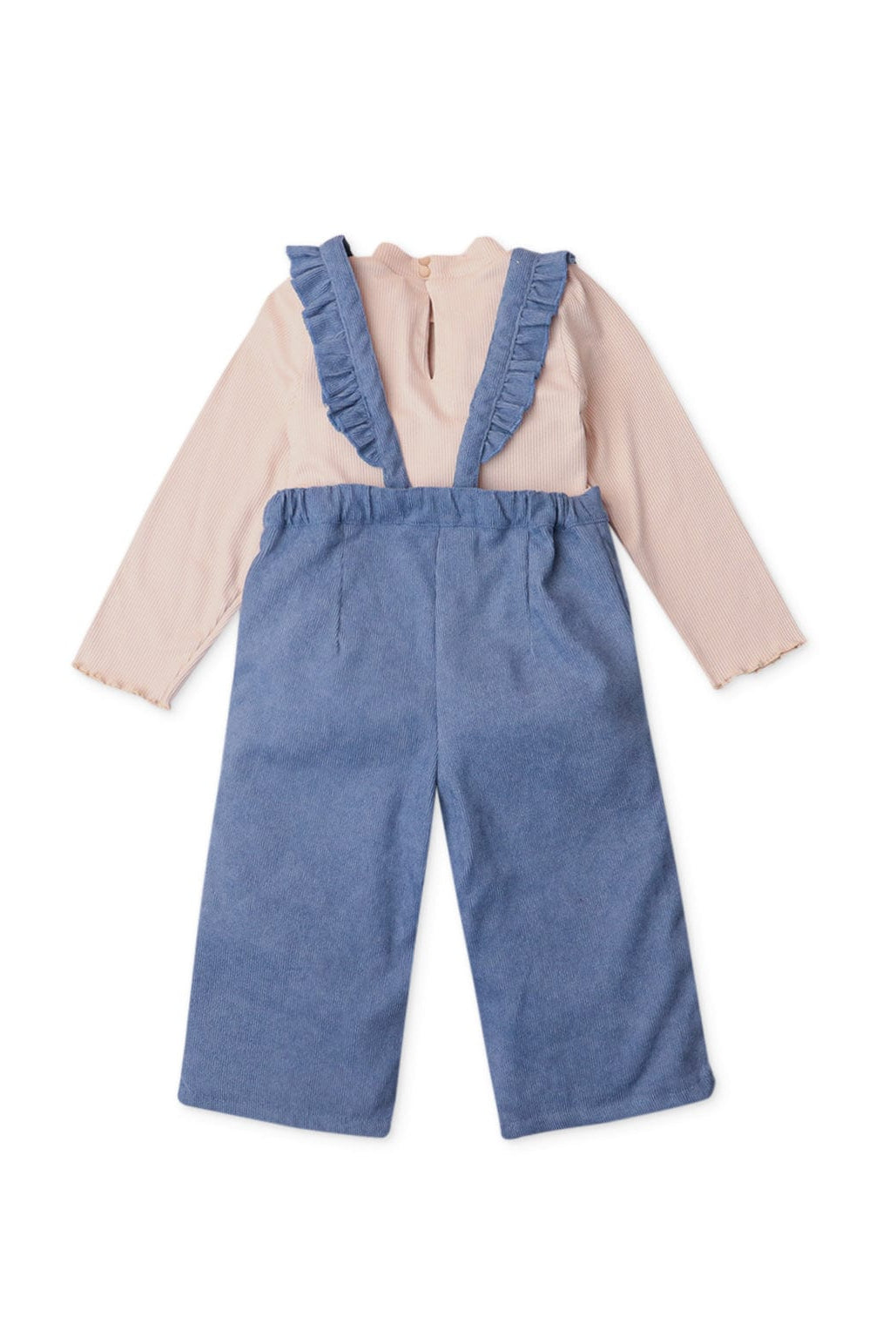 جينجرسنابس طقم بناتي رضع سادة بكرانيش عالحمالات أزرق