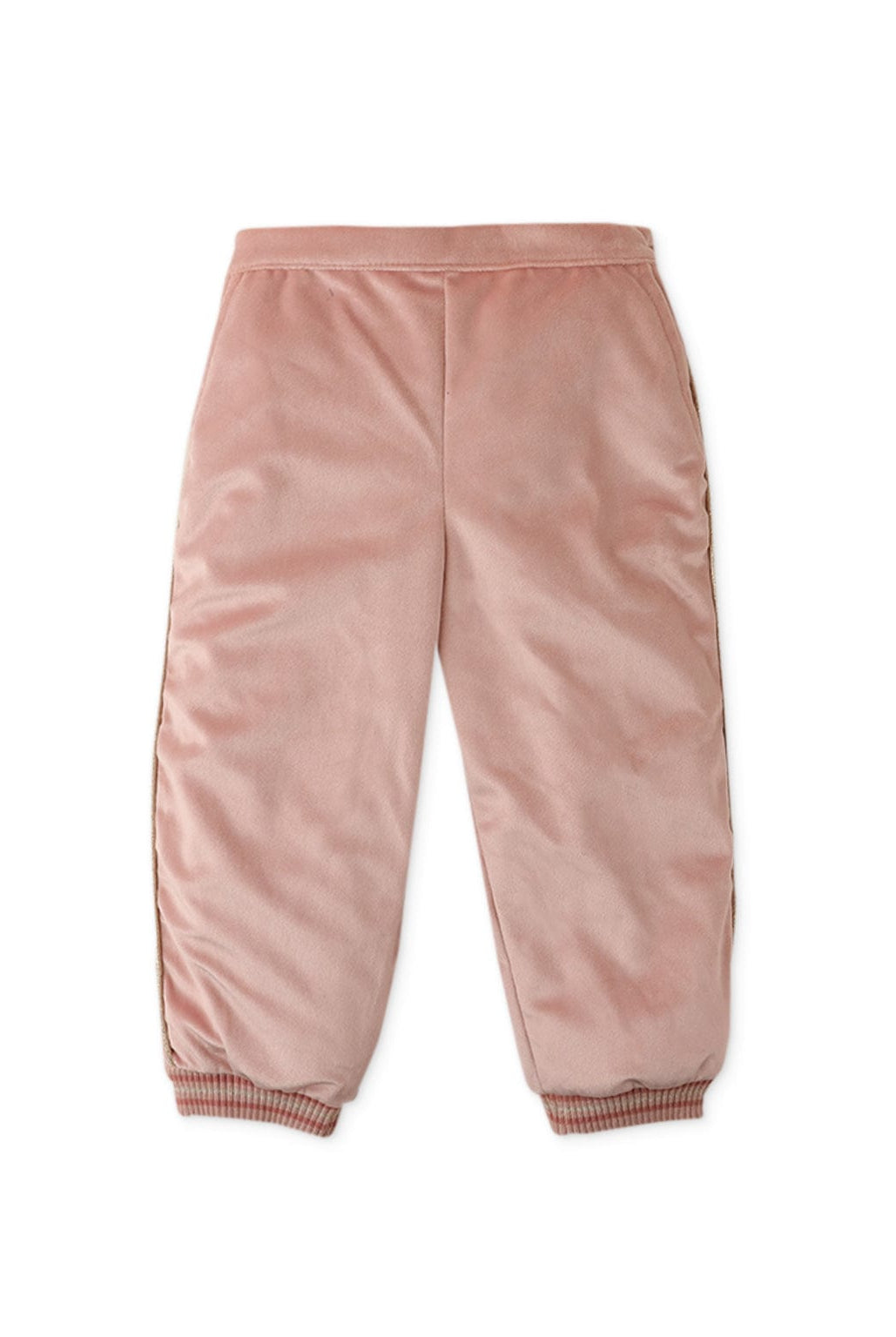 جينجرسنابس طقم بناتي رضع سادة بنطلون وتيشيرت كم طويل وردي