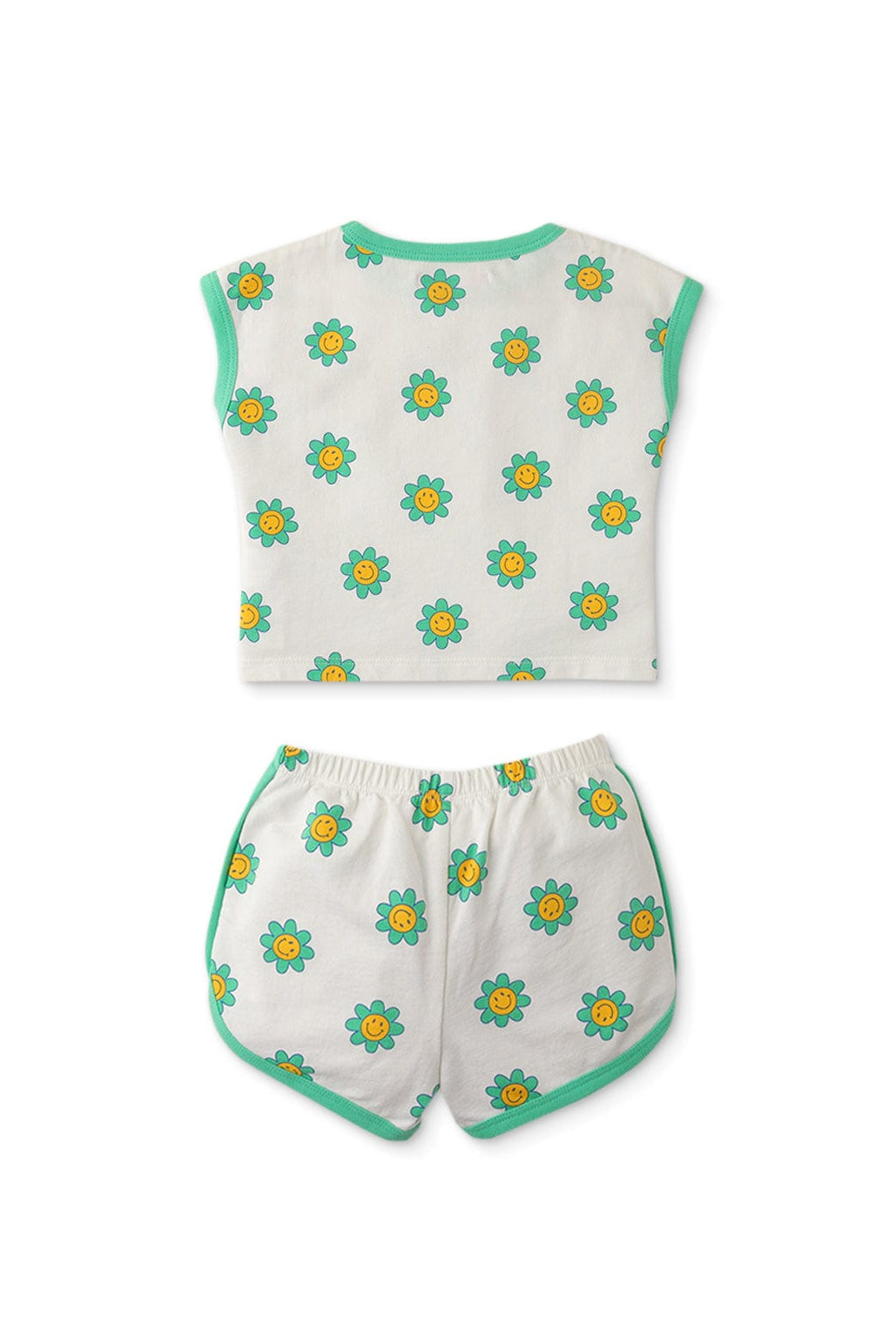 جينجرسنابس طقم بناتي رضع تيشيرت وشورت قصير برسمة أخضر