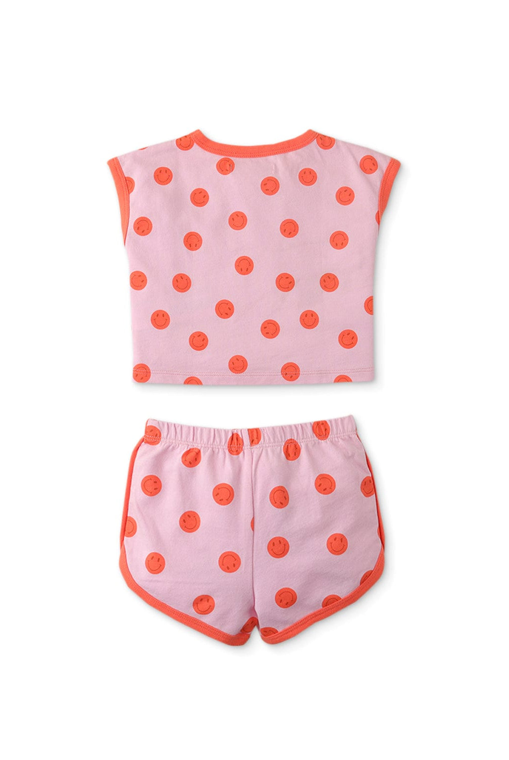 جينجرسنابس طقم بناتي رضع تيشيرت وشورت قصير برسمة دوائر وردي