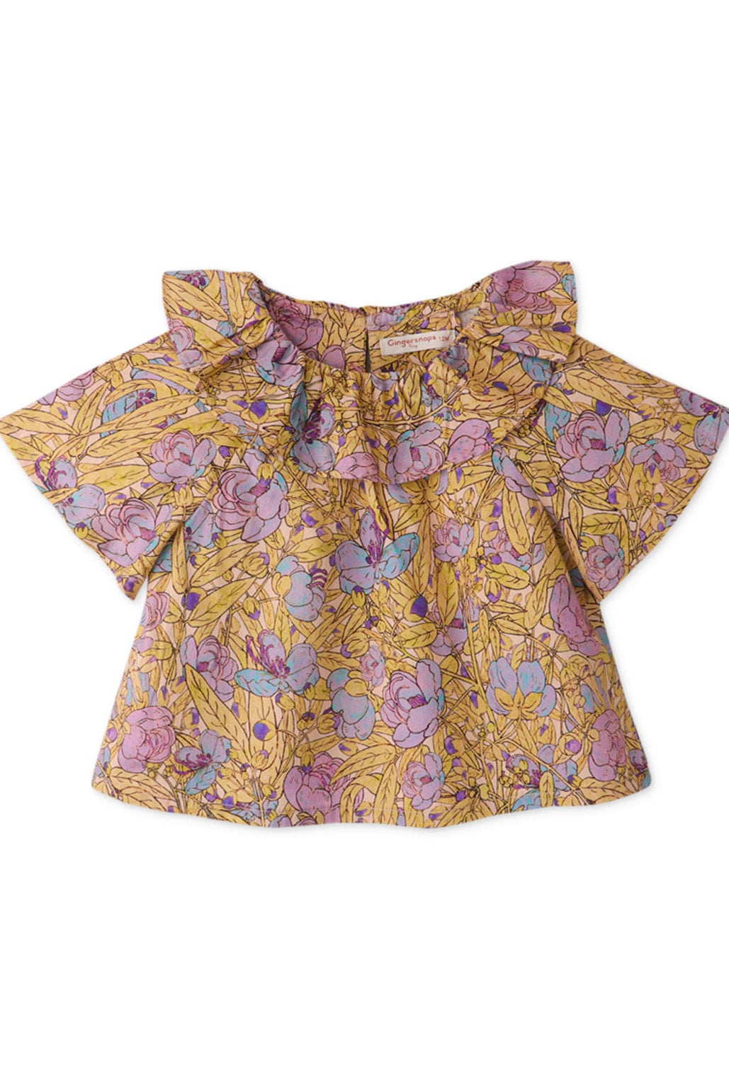 جينجرسنابس طقم شورت مورد نص كم بياقة بيبي بناتي متعدد الألوان