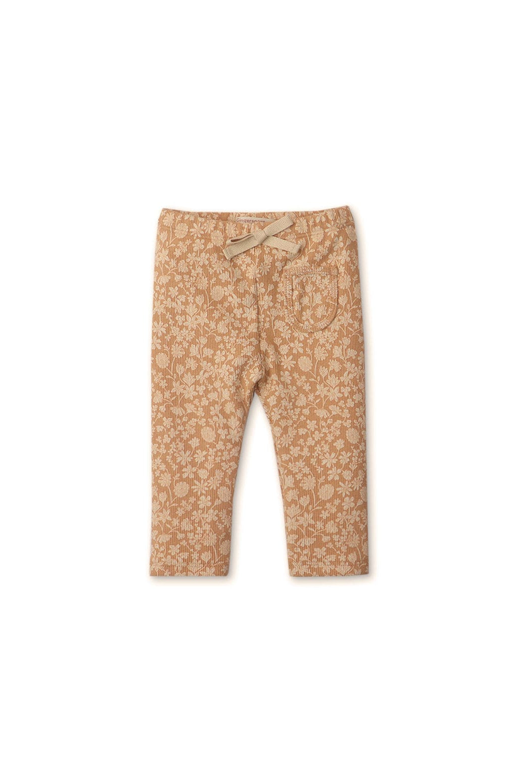 جينجرسنابس بنطلون ليقنز منقوش بناتي رضع بفيونكة أمامية بني