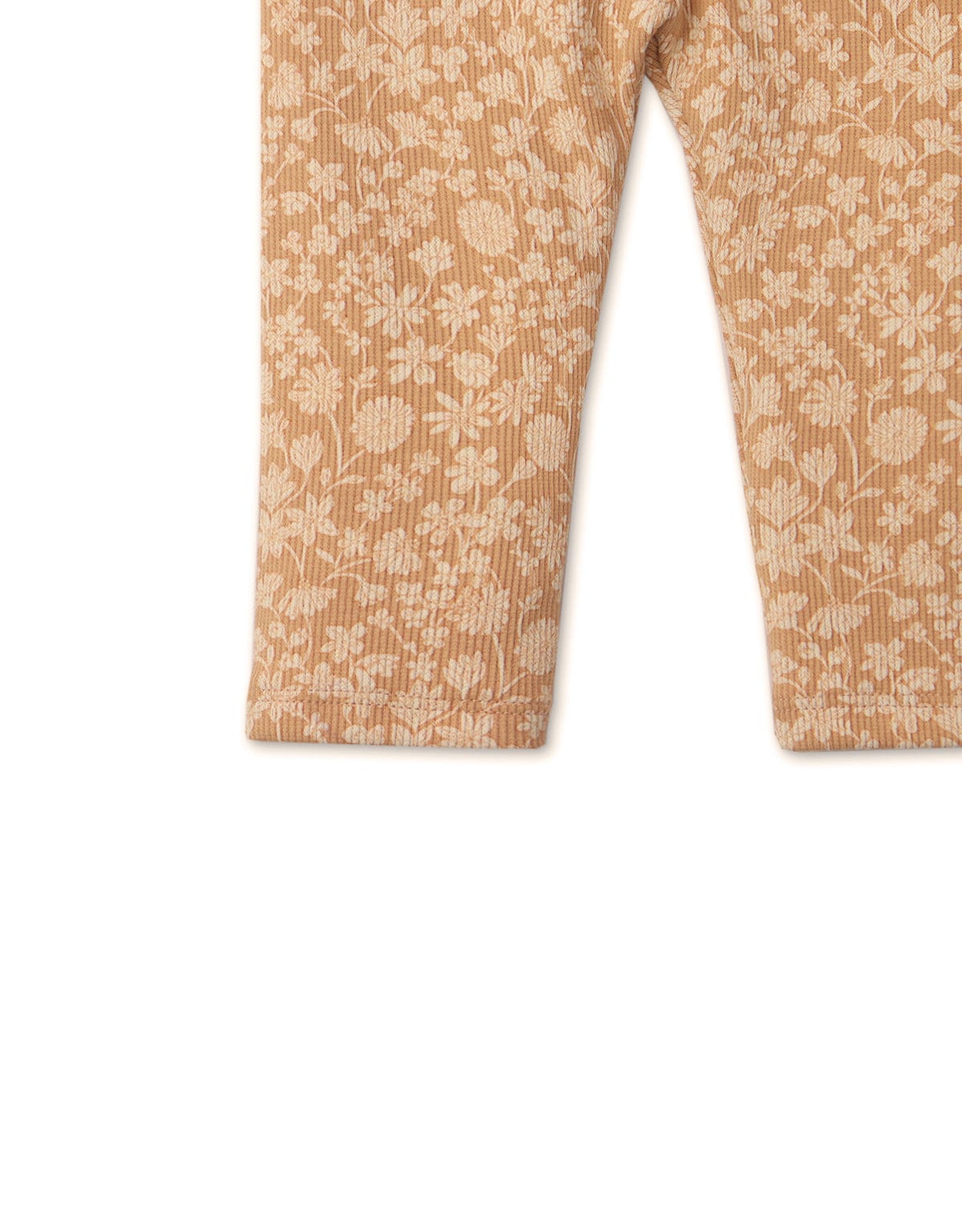 جينجرسنابس بنطلون ليقنز منقوش بناتي رضع بفيونكة أمامية بني