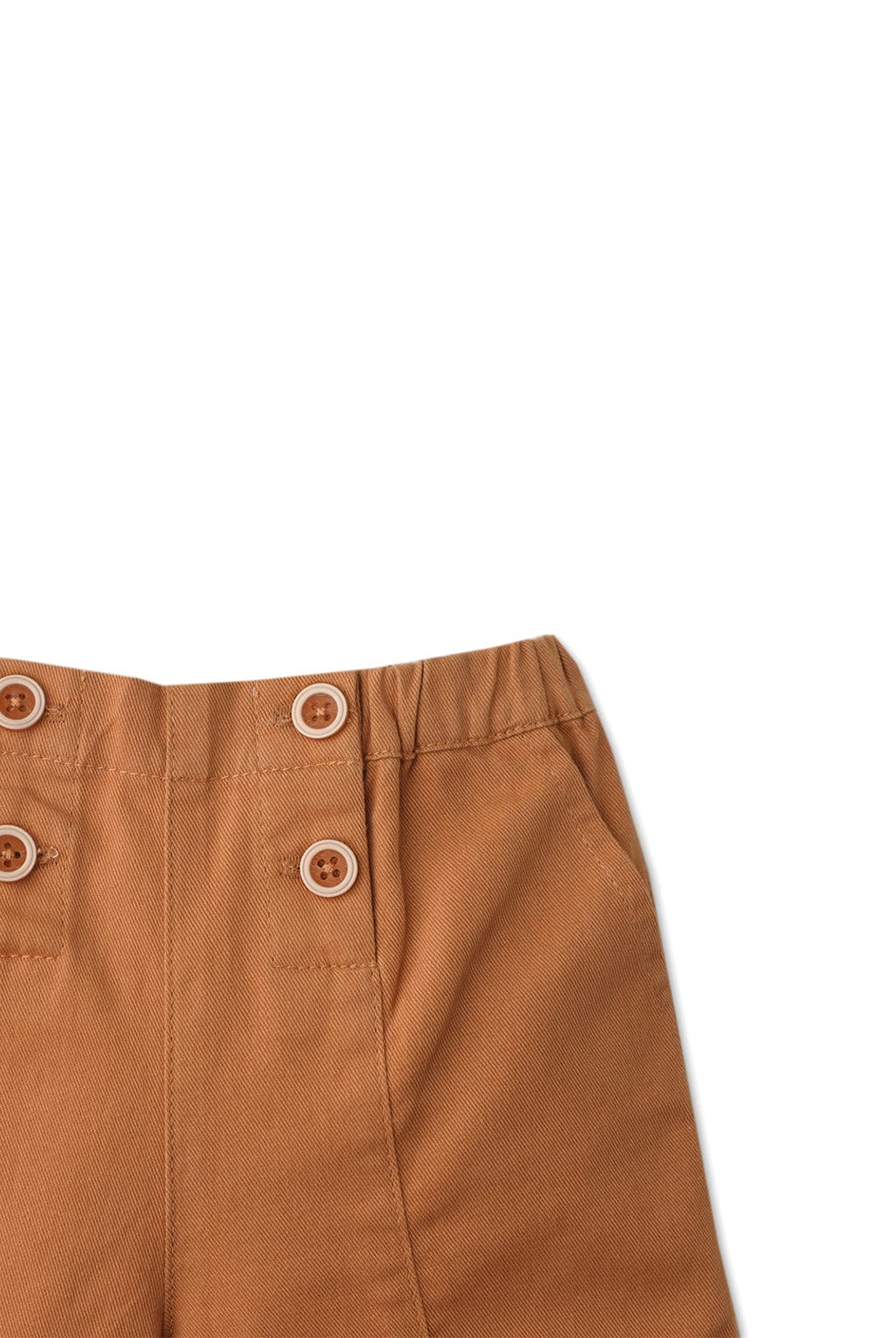 جينجرسنابس بنطلون بأزرار أمامية واسعة سادة بناتي رضع بني