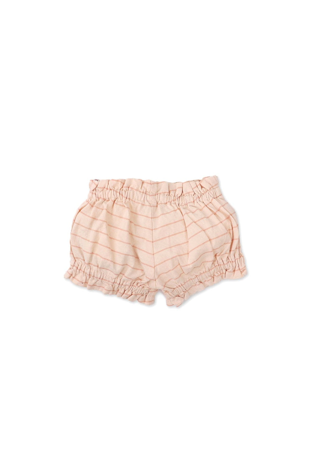 جينجرسنابس شورت بناتي رضع خوخي مخطط بالعرض بفيونكة خوخي