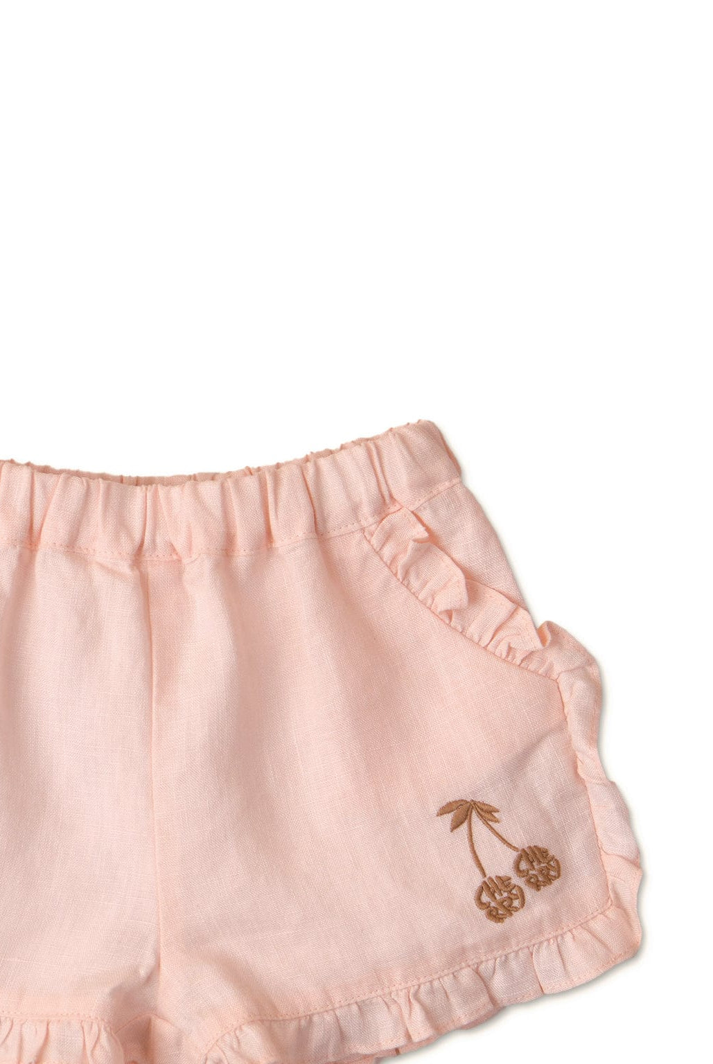 جينجرسنابس شورت بكرانيش بجيوب بمطاط بيبي بنات وردي