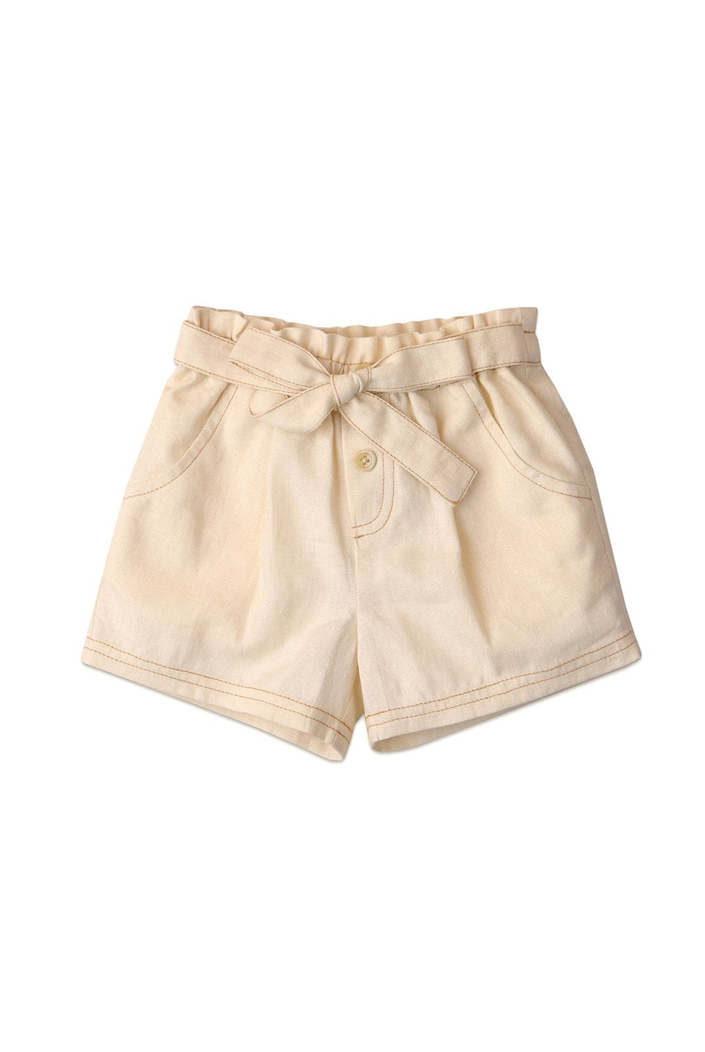 جينجرسنابس شورت سادة برباط بجيوب بيبي بناتي أوف وايت