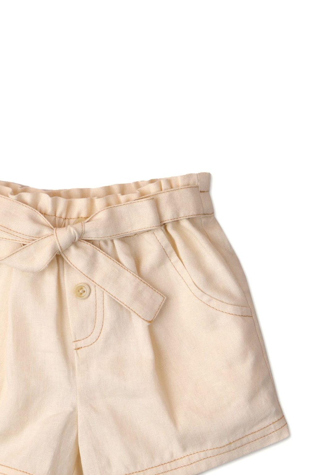 جينجرسنابس شورت سادة برباط بجيوب بيبي بناتي أوف وايت