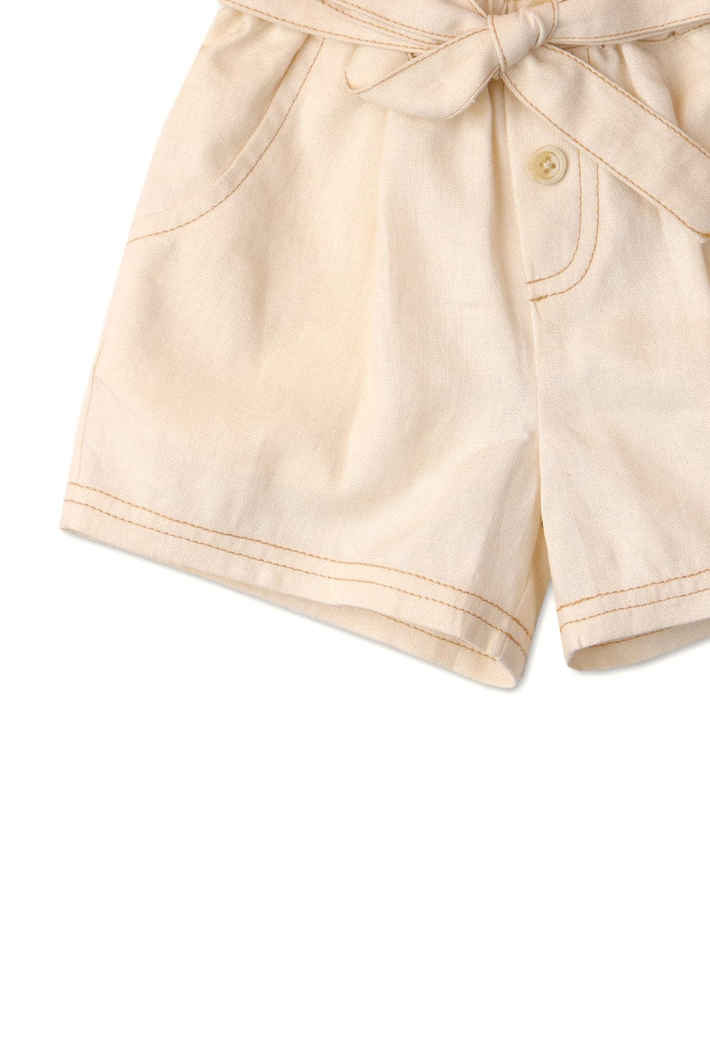 جينجرسنابس شورت سادة برباط بجيوب بيبي بناتي أوف وايت