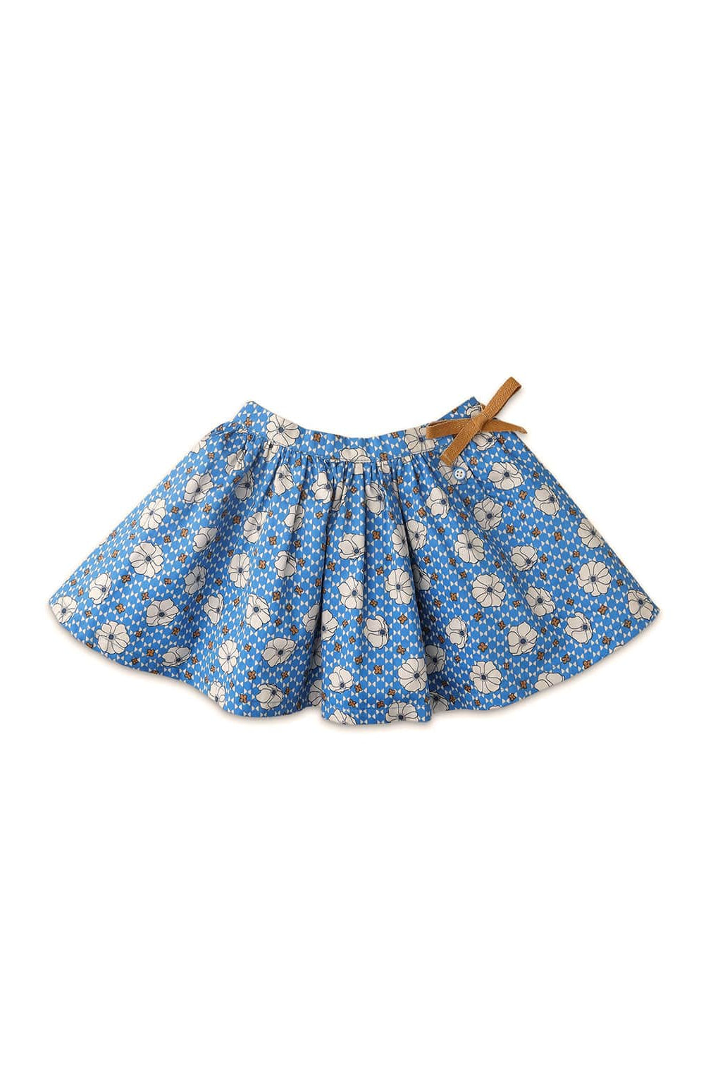 جينجرسنابس تنورة بناتي رضع منقوشة بفيونكة أمامية أزرق