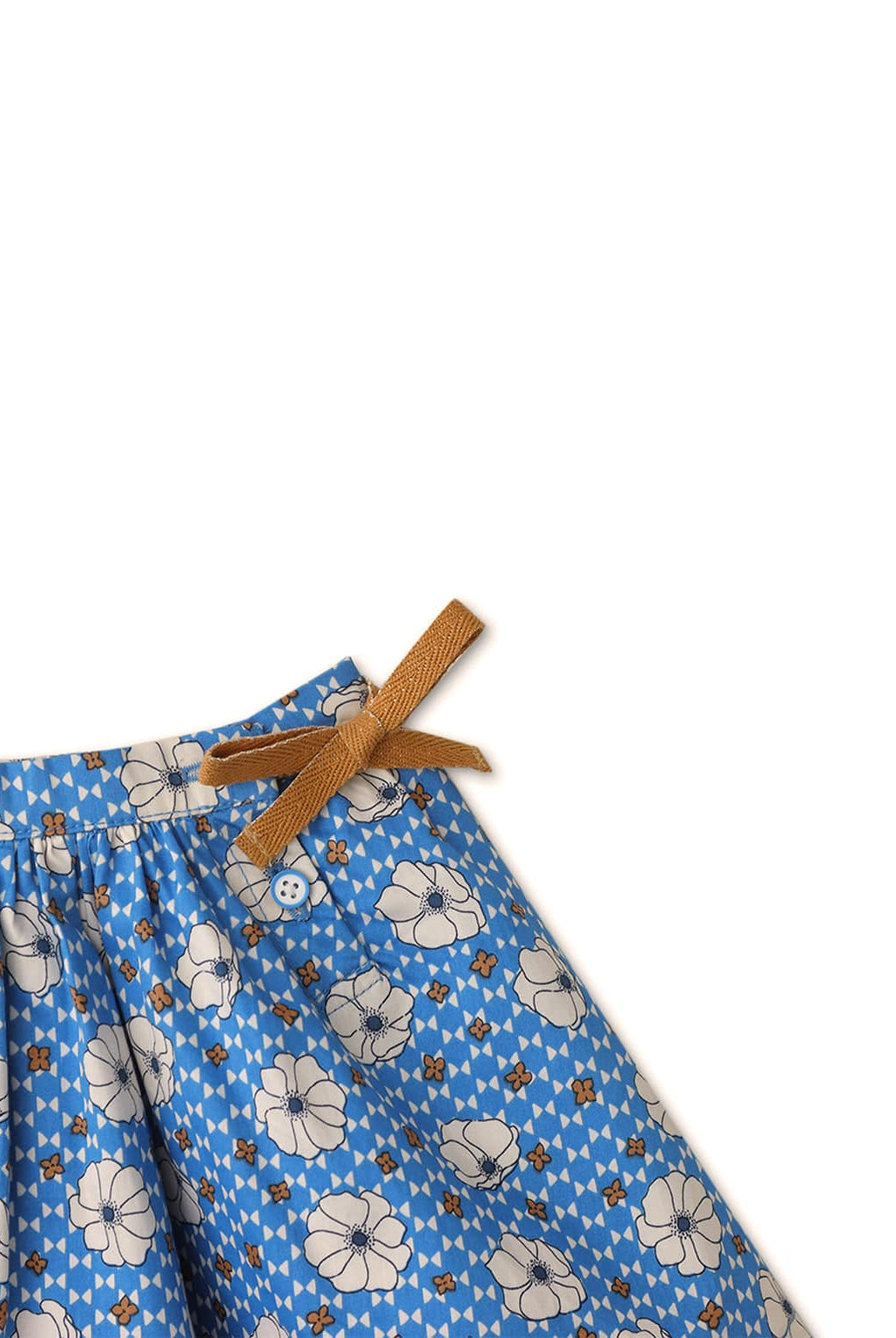 جينجرسنابس تنورة بناتي رضع منقوشة بفيونكة أمامية أزرق