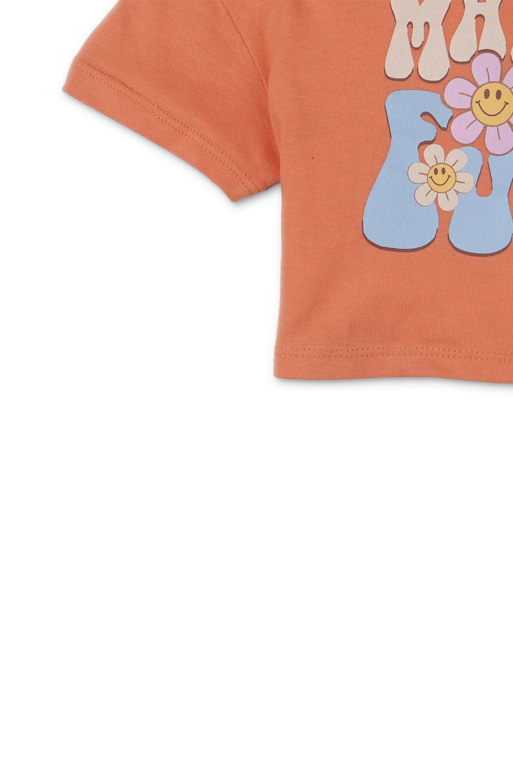 جينجرسنابس تي شيرت بناتي رضع برسمة على الصدر بني